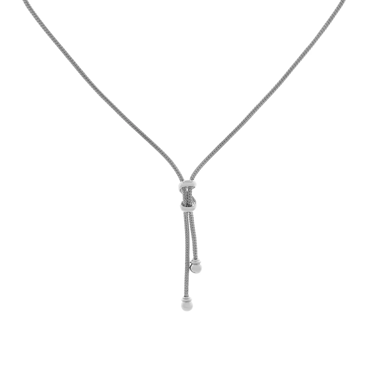 18K White Gold Woven Mesh Knot Necklace