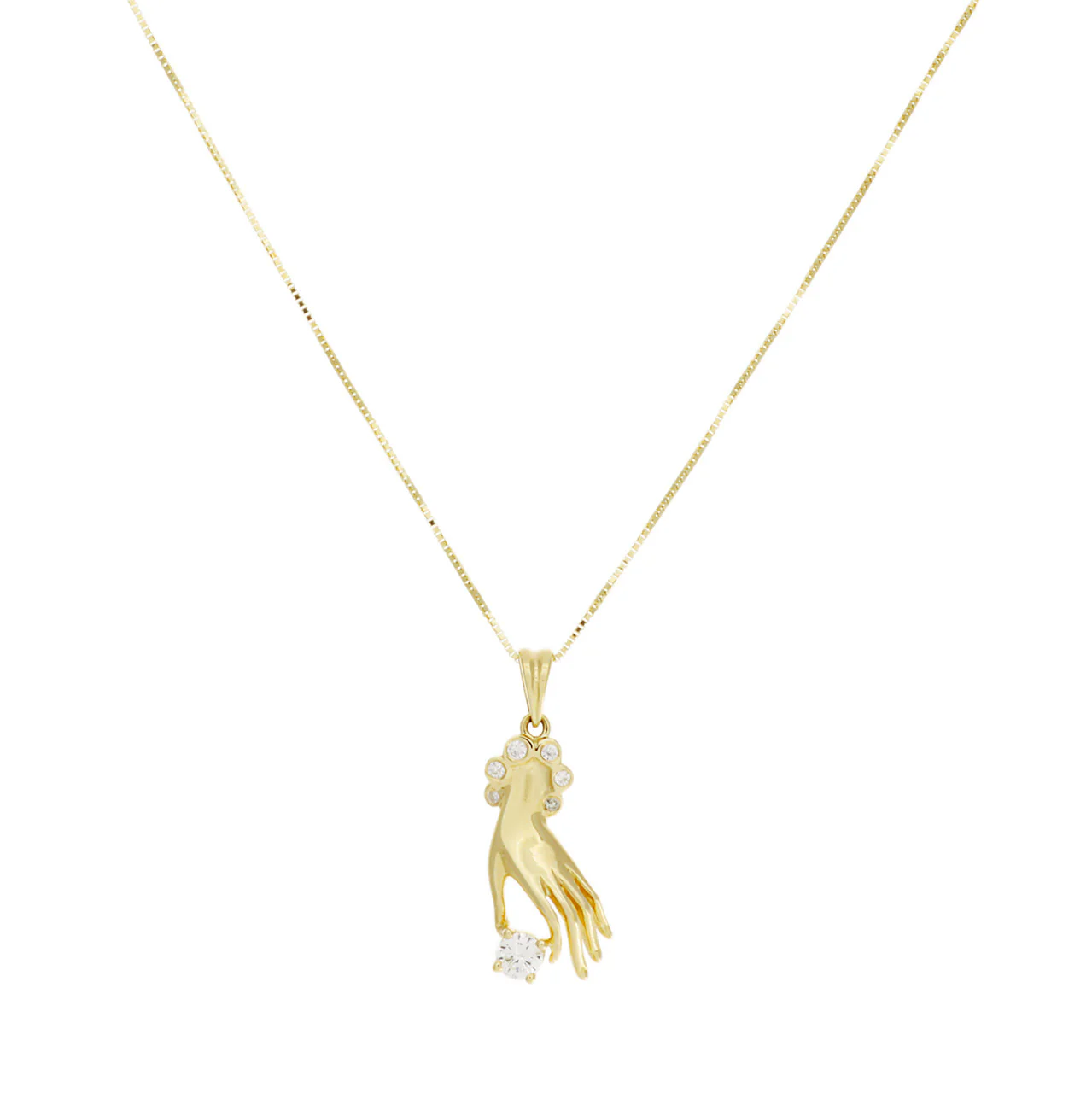 18K Yellow Gold 0.24 Carat Diamond Pendant Necklace