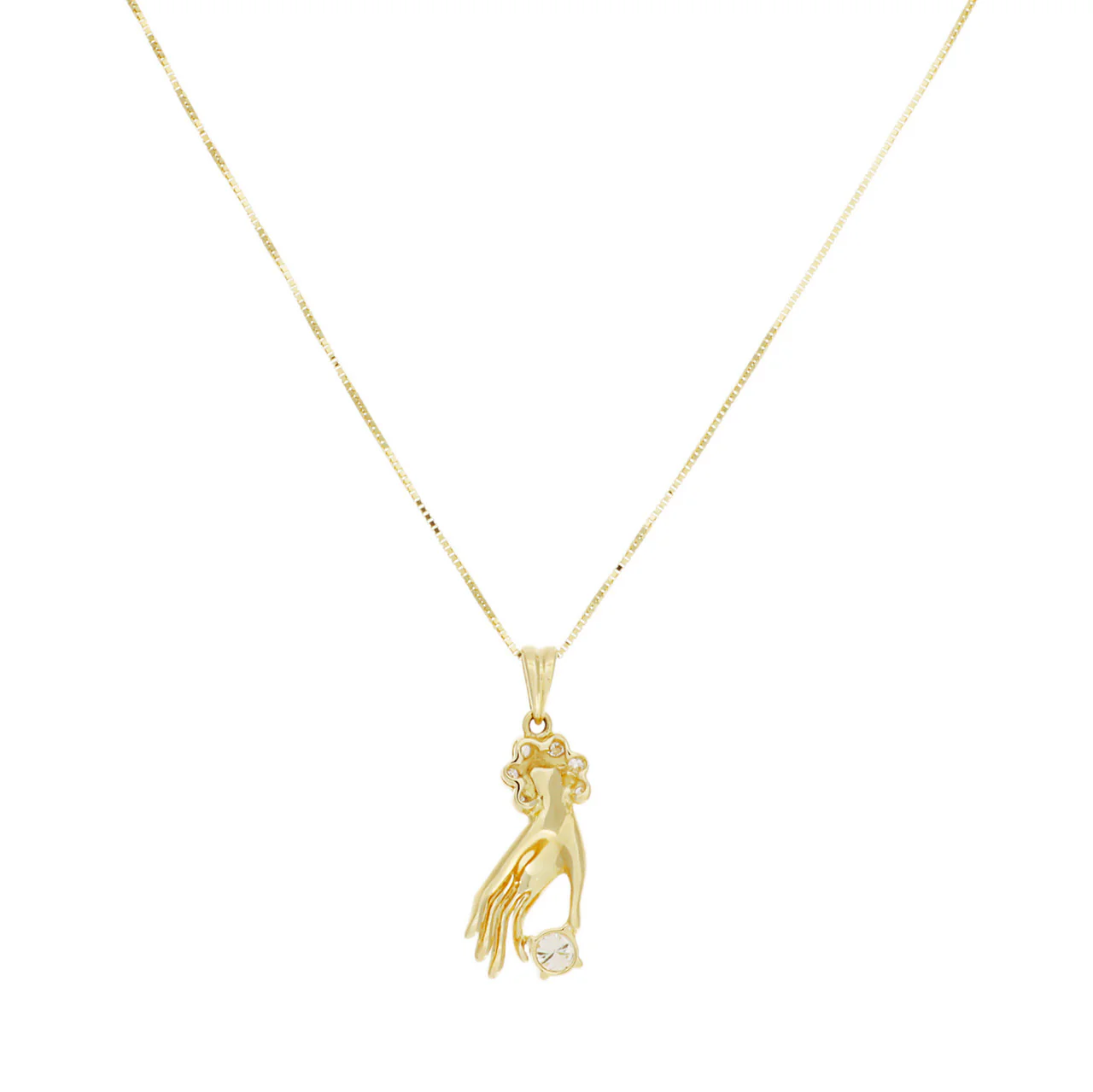 18K Yellow Gold 0.24 Carat Diamond Pendant Necklace - Image 2