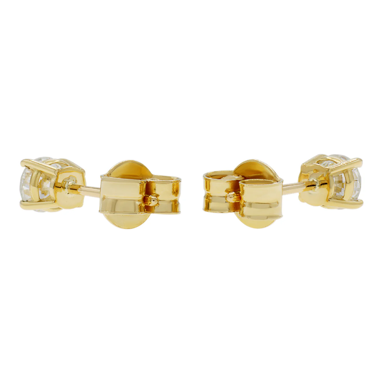 18K Yellow Gold 0.45 Carat Diamond Earrings - Image 2