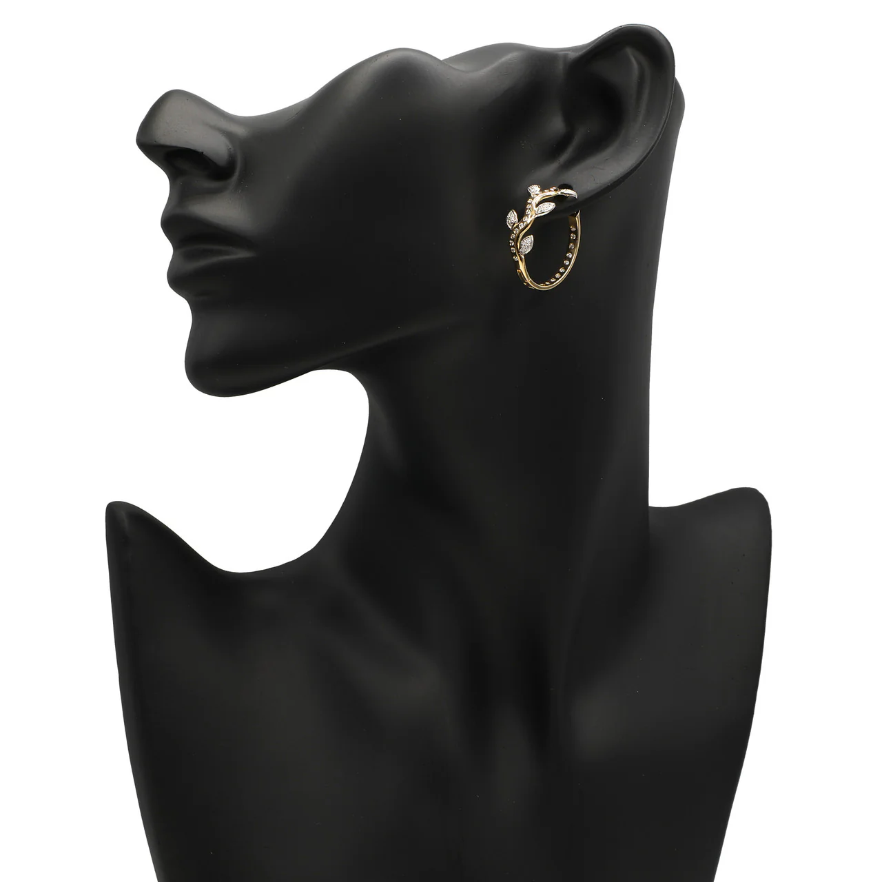 18K Yellow Gold 0.50 Carat Diamond Hoop Earrings - Image 3