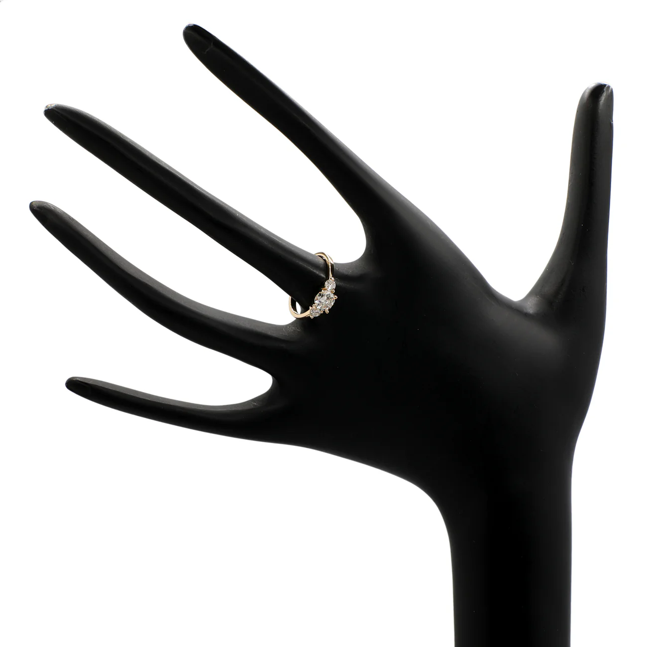 18K Yellow Gold 0.57 Carat Past Present Future Diamond Ring - Image 3