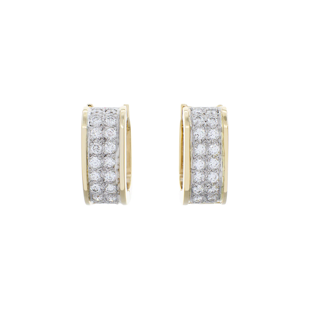 18K Yellow Gold 0.72 Carat Diamond Earrings
