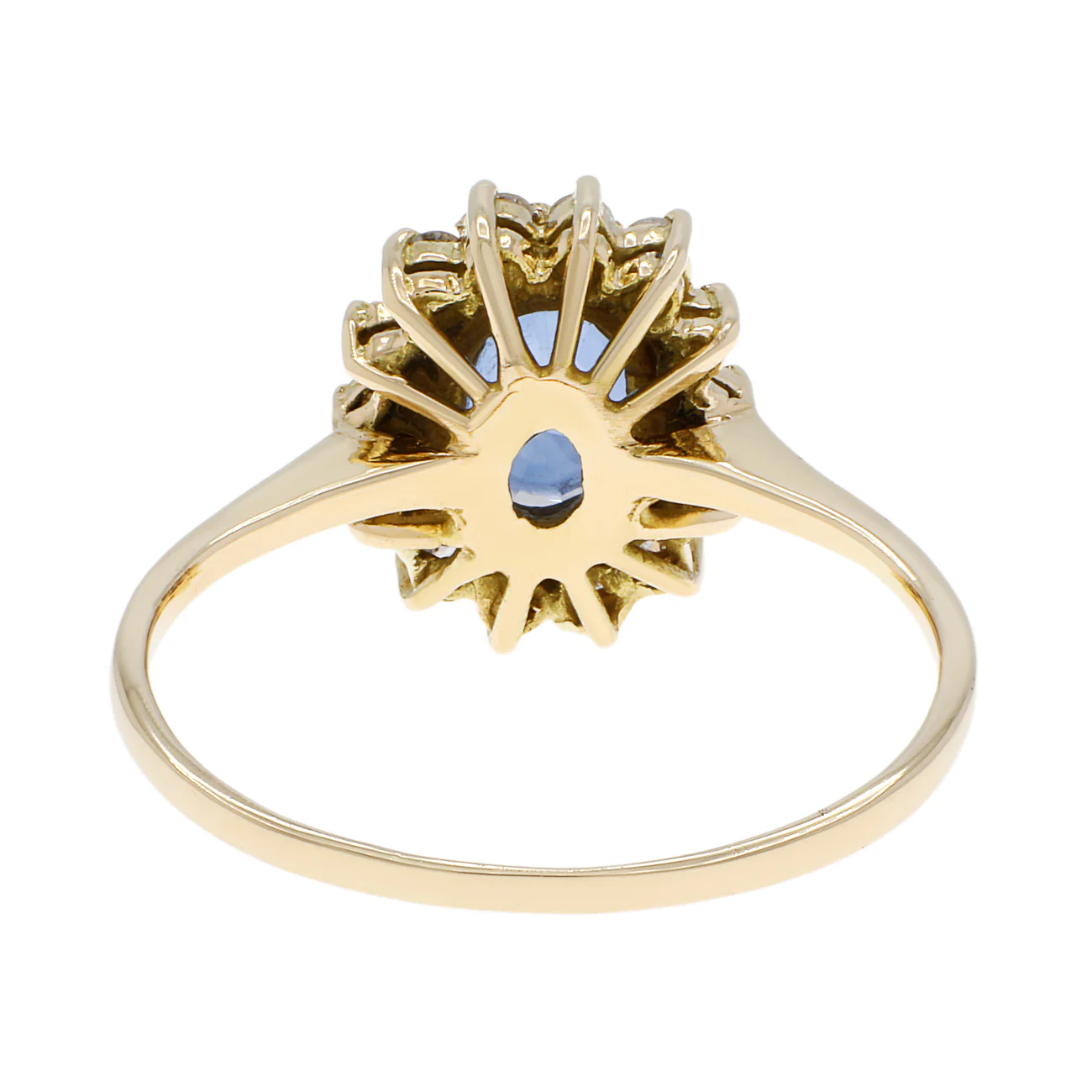 18K Yellow Gold 1.01 Carat Sapphire Halo Ring - Image 2