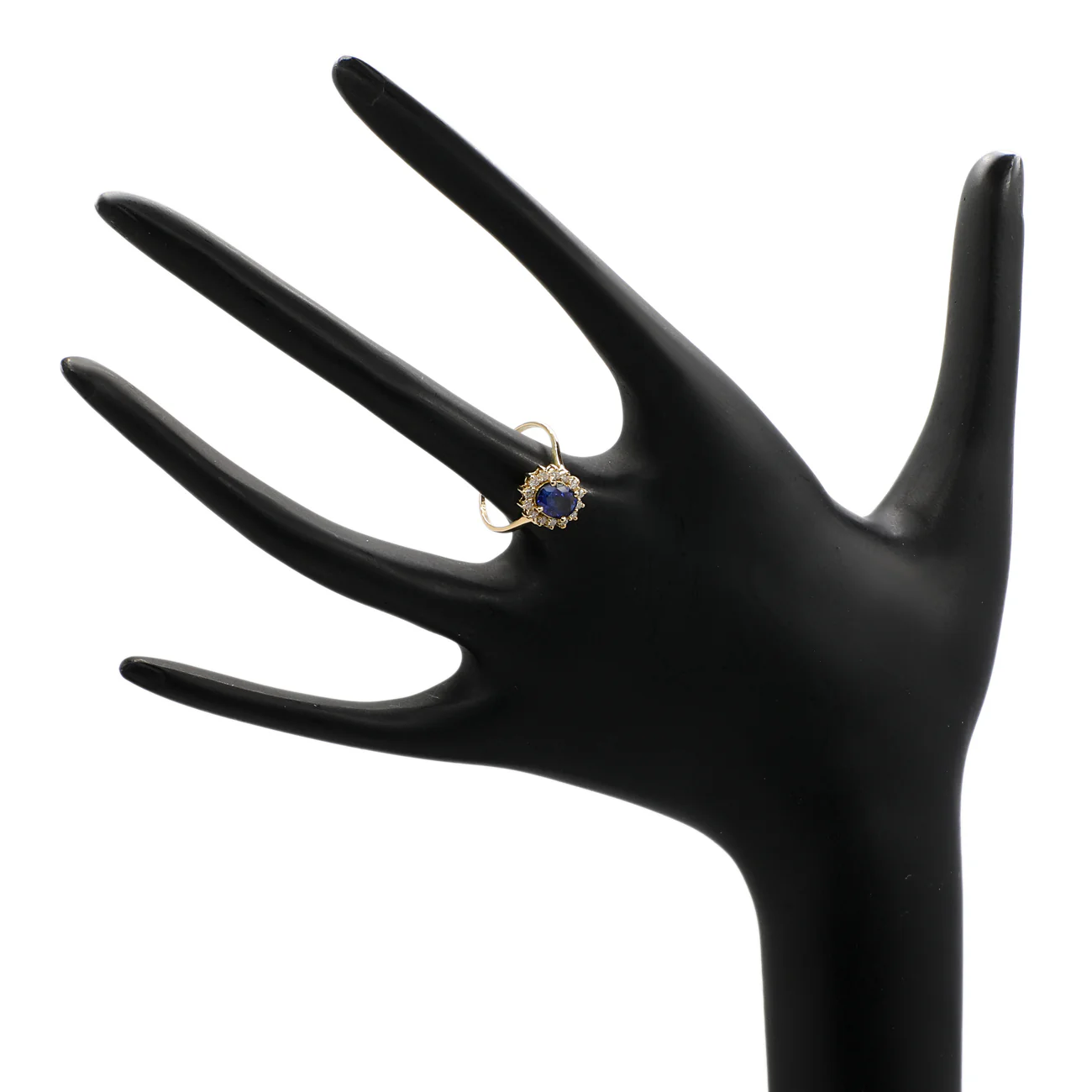 18K Yellow Gold 1.01 Carat Sapphire Halo Ring - Image 3