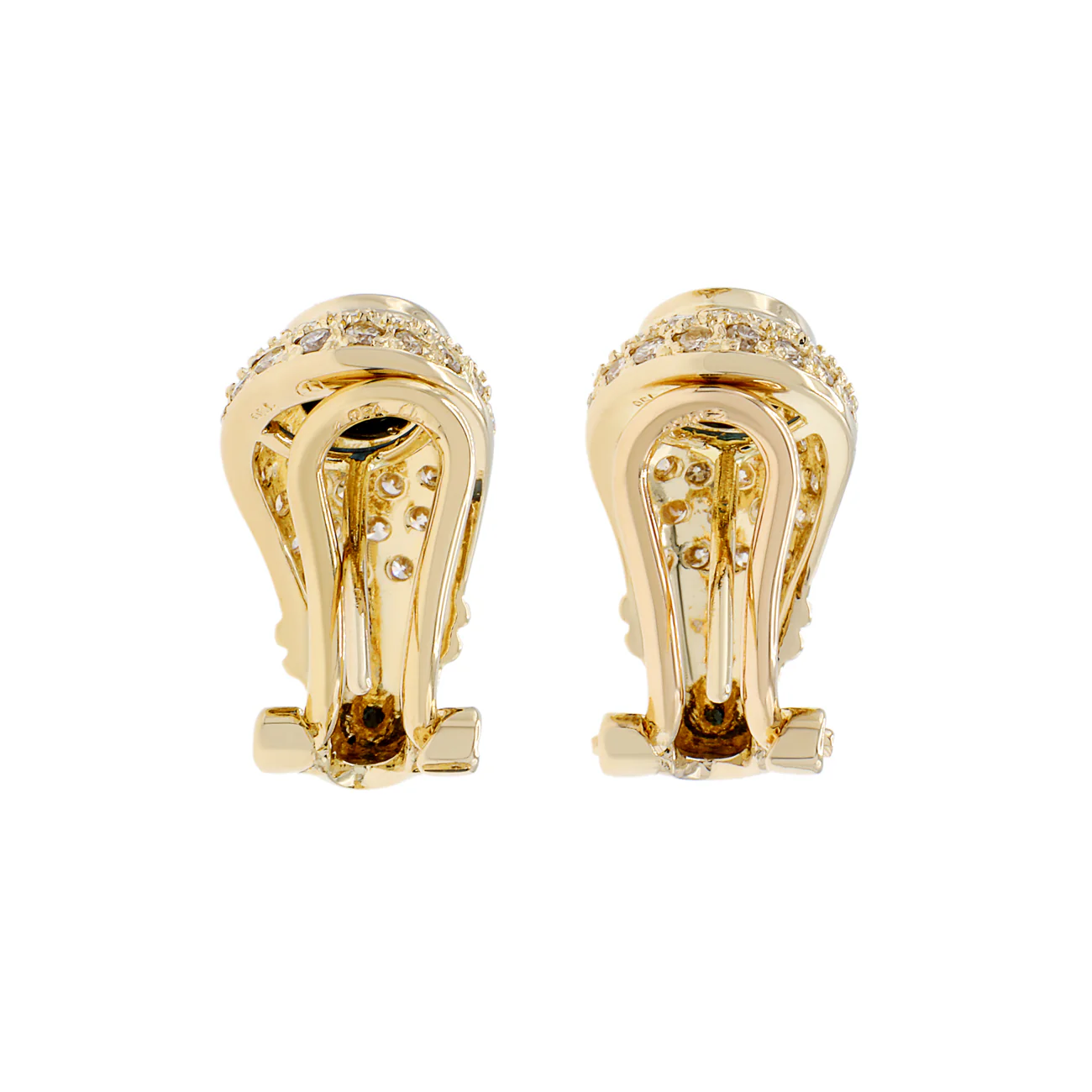 18K Yellow Gold 1.10 Carat Sapphire Earrings - Image 2