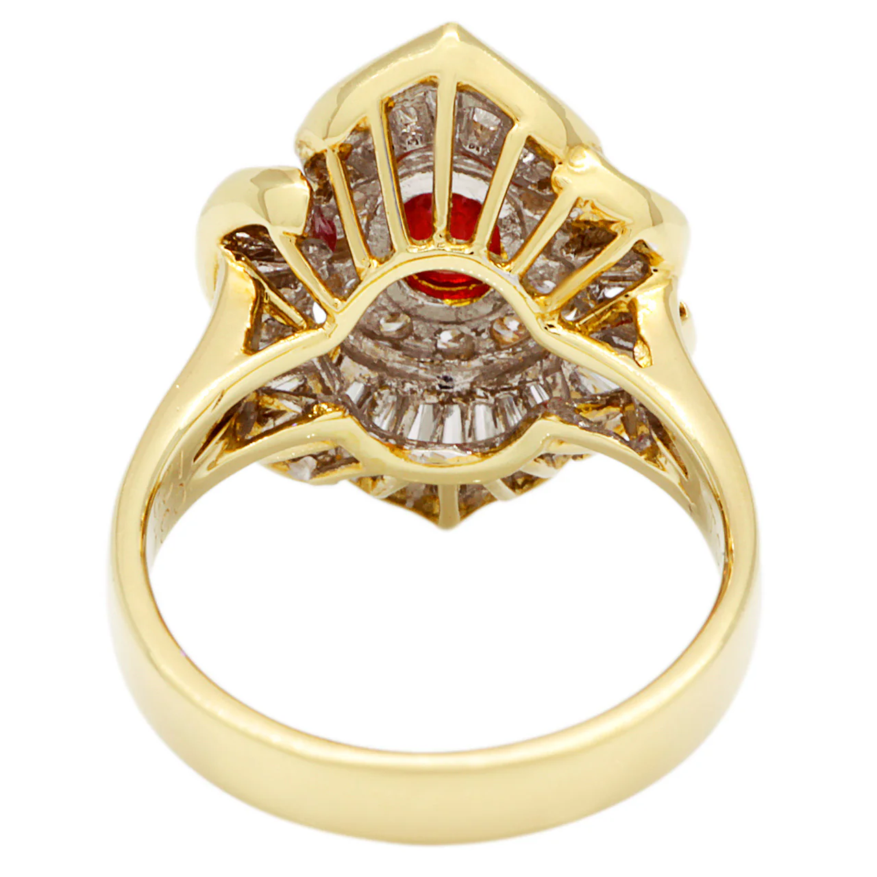 18K Yellow Gold 1.25 Carat Ruby Diamond Ring - Image 3