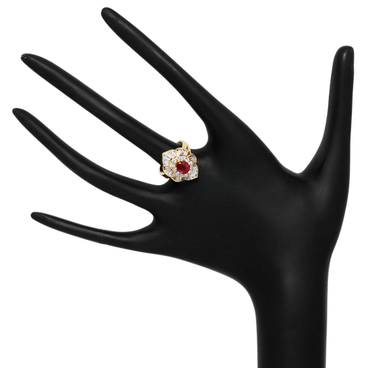 18K Yellow Gold 1.25 Carat Ruby Diamond Ring - Image 4