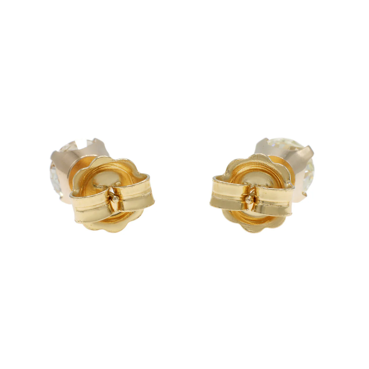18K Yellow Gold 1.60 Carat Diamond Stud Earrings - Image 2