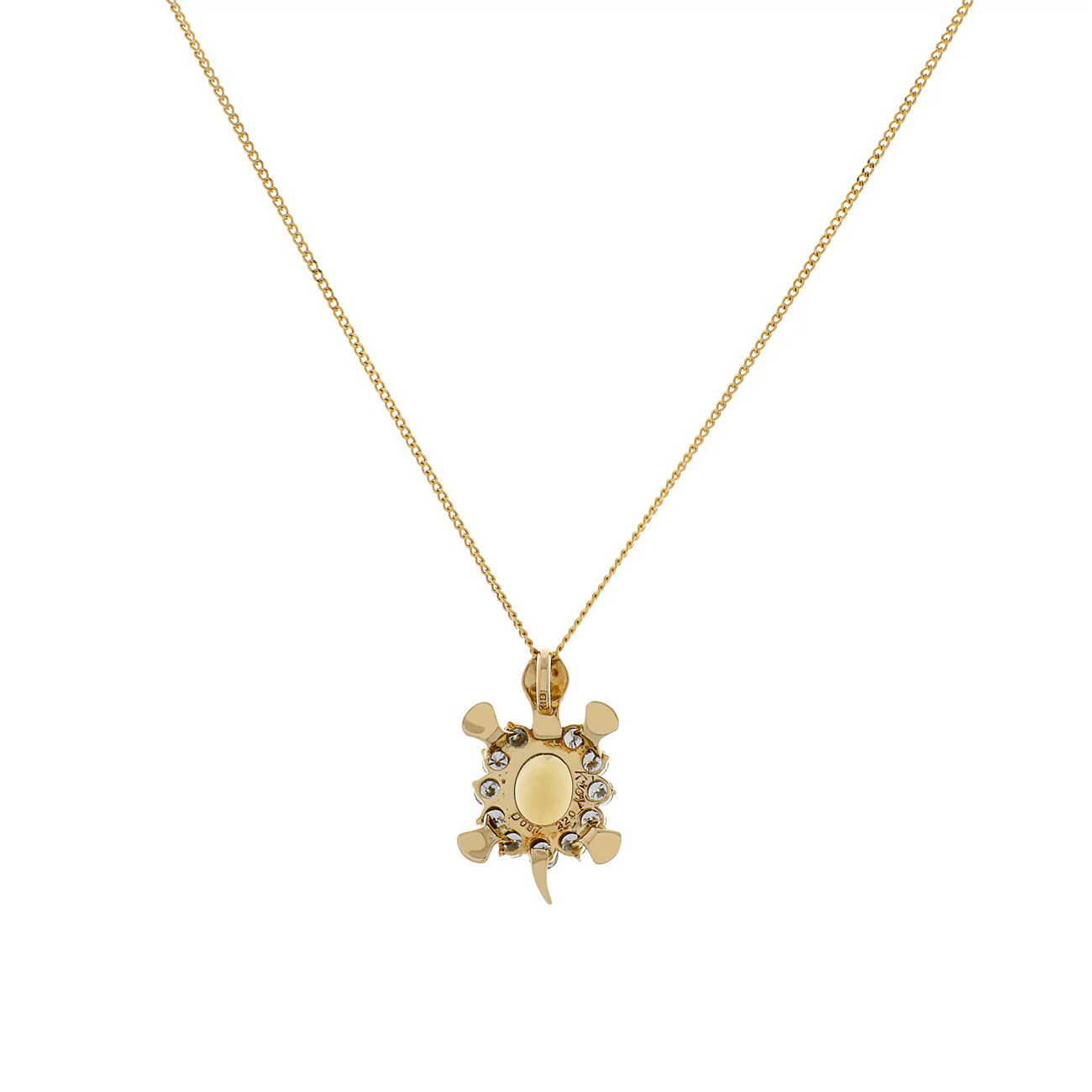 18K Yellow Gold 2.20 Carat Smokey Quartz Turtle Pendant - Image 2