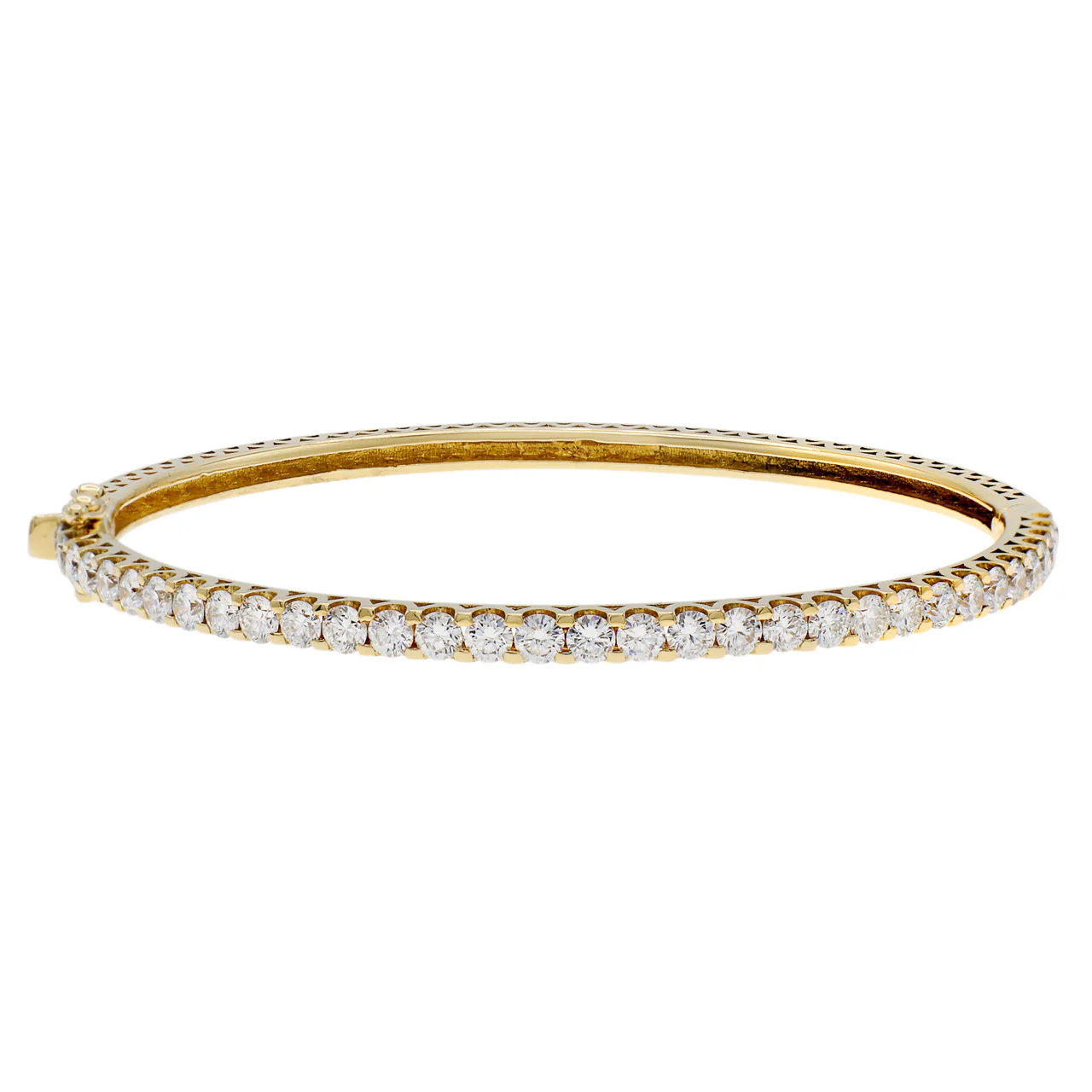 18K Yellow Gold 3.30 Carat Diamond Bangle