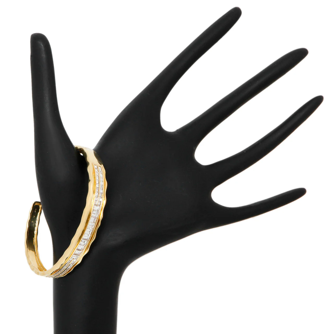 18K Yellow Gold 3.66 Carat Diamond Baguette Bracelet - Image 3