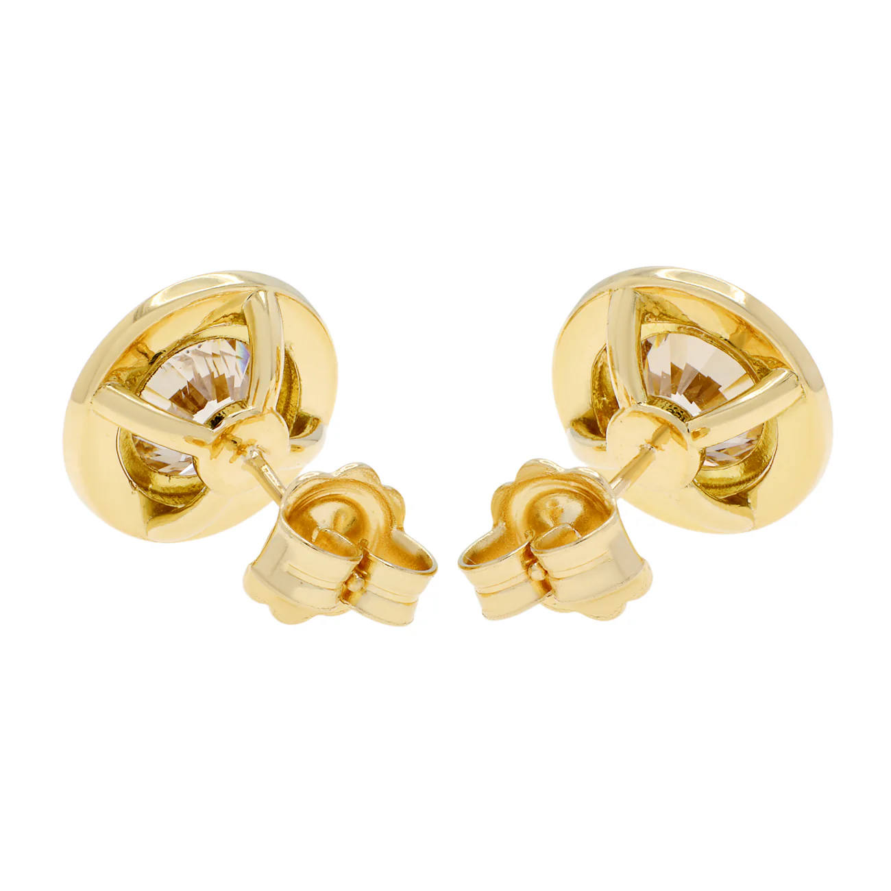 18K Yellow Gold 4.36 Carat Diamond Earrings - Image 2