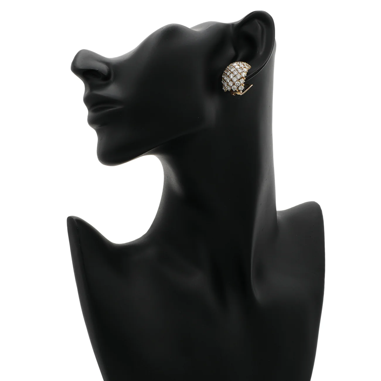 18K Yellow Gold 9.36 Carat Diamond Earrings - Image 3