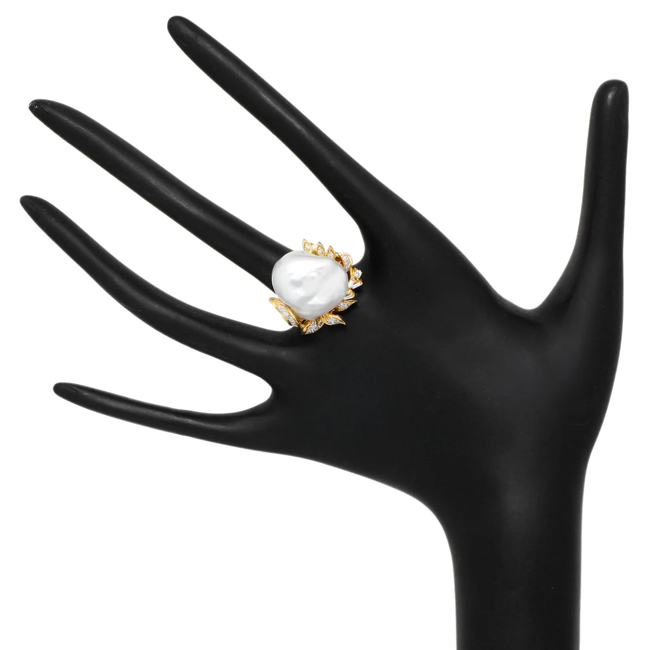 18K Yellow Gold Baroque South Sea Pearl Ring - Image 3
