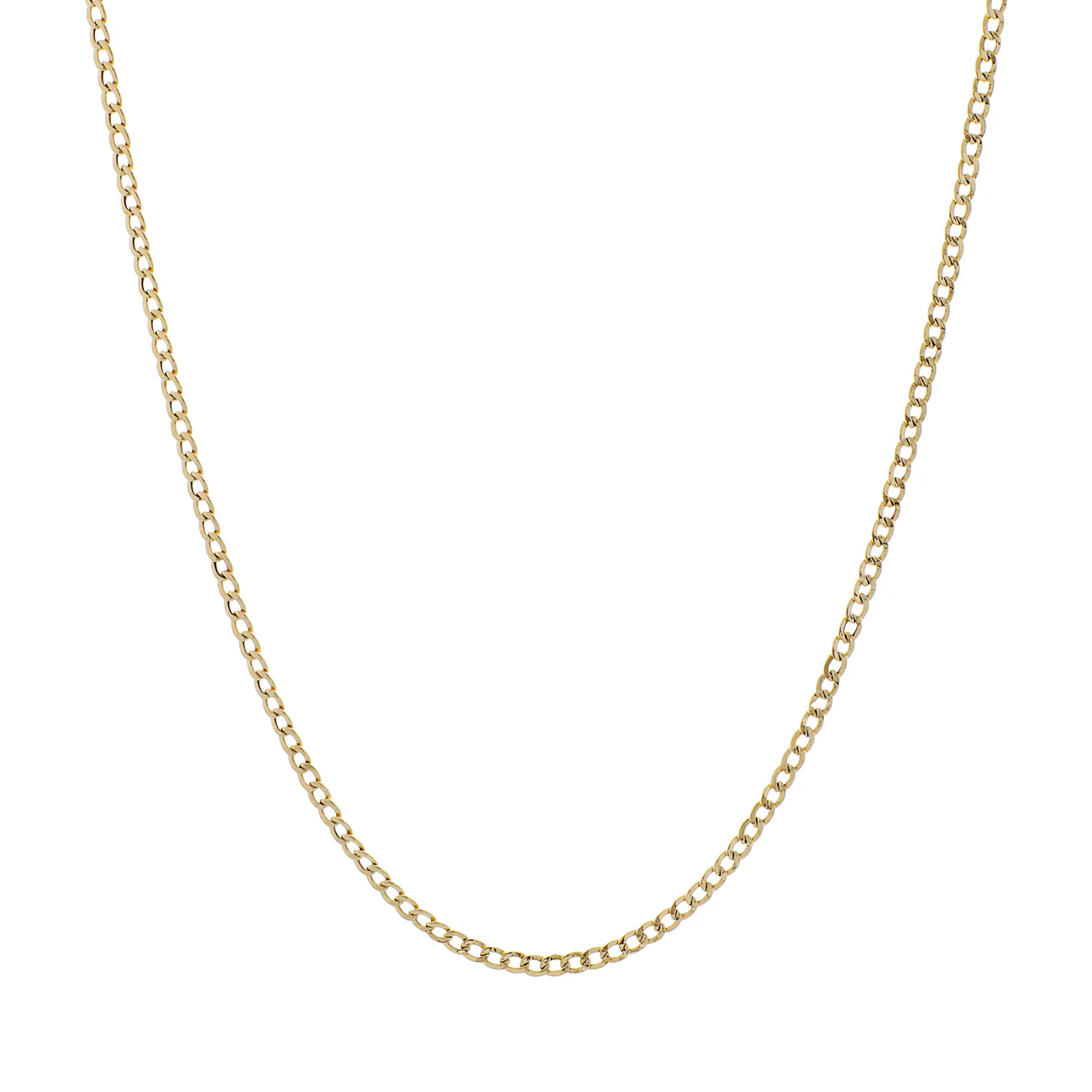 18K Yellow Gold Curb Link Chain Necklace