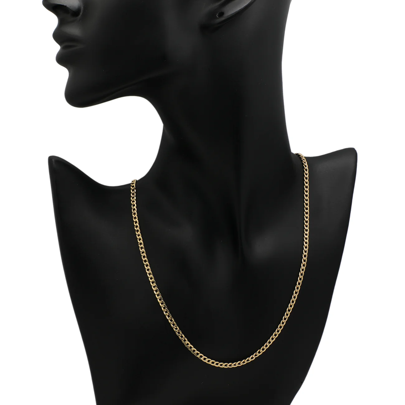 18K Yellow Gold Curb Link Chain Necklace - Image 3