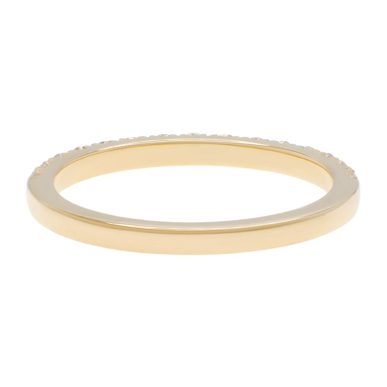 18K Yellow Gold Diamond Half Eternity Band Ring - Image 2