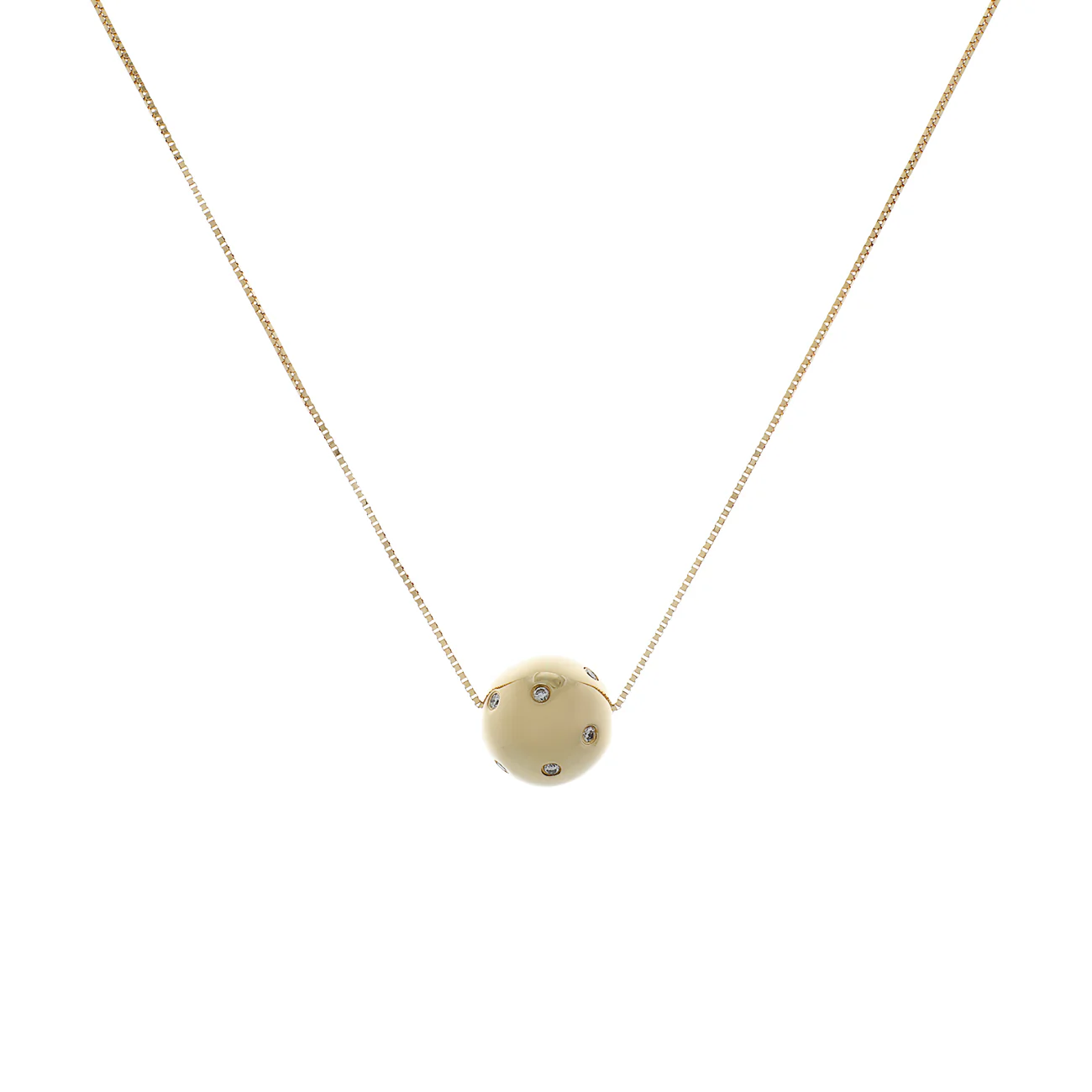 18K Yellow Gold Diamond Slide Sphere Pendant