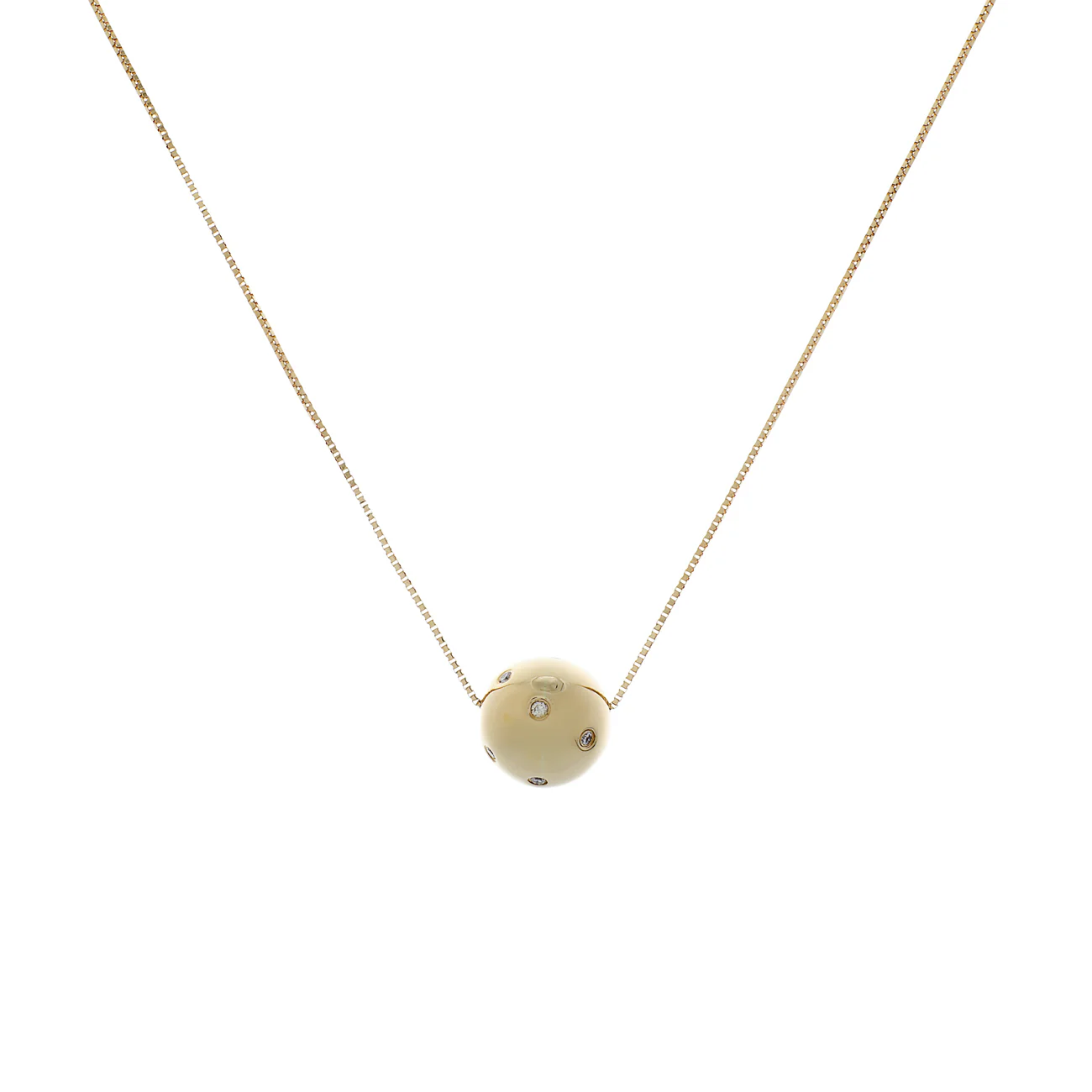 18K Yellow Gold Diamond Slide Sphere Pendant - Image 2