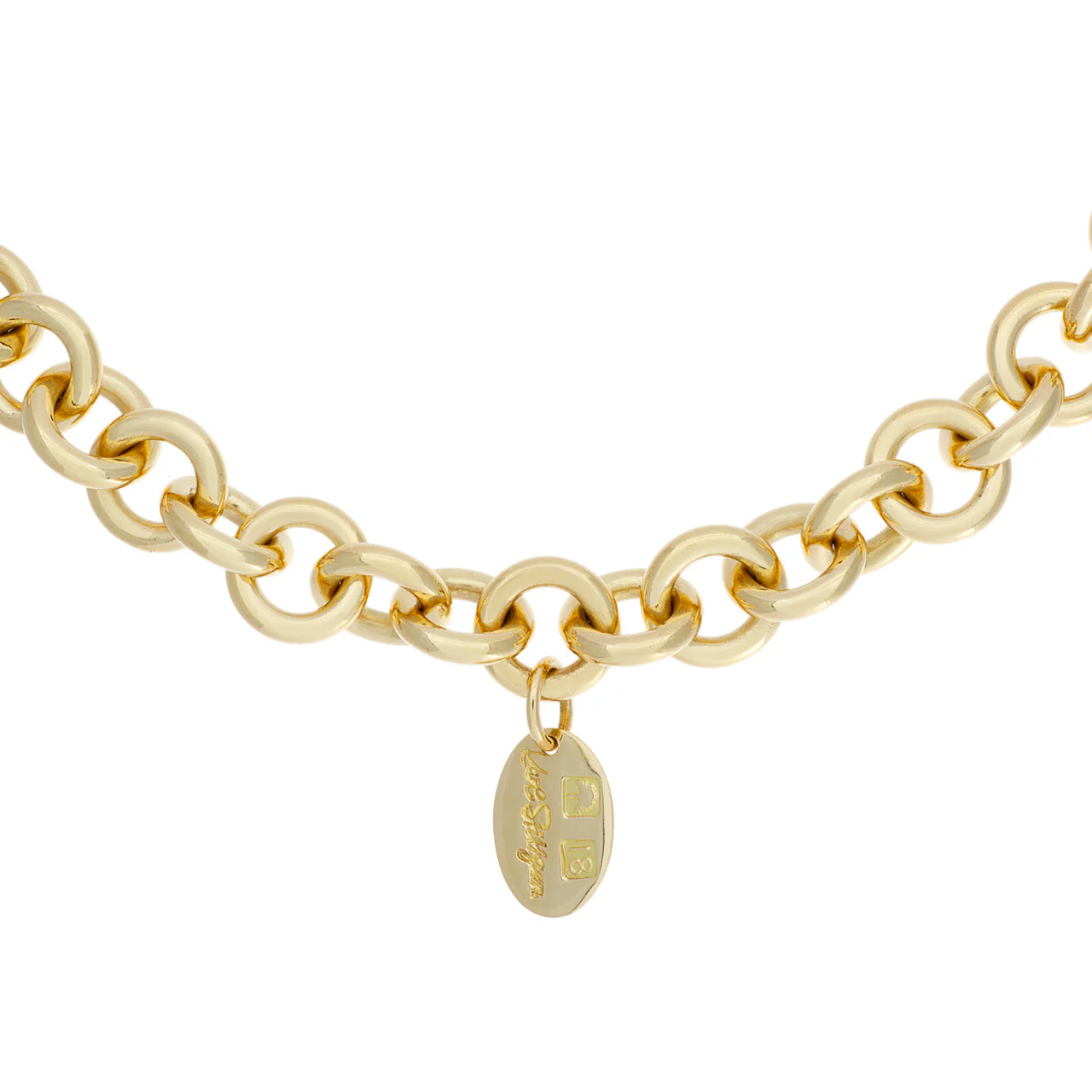 18K Yellow Gold Diamond Vintage Stittgen Toggle Necklace - Image 3