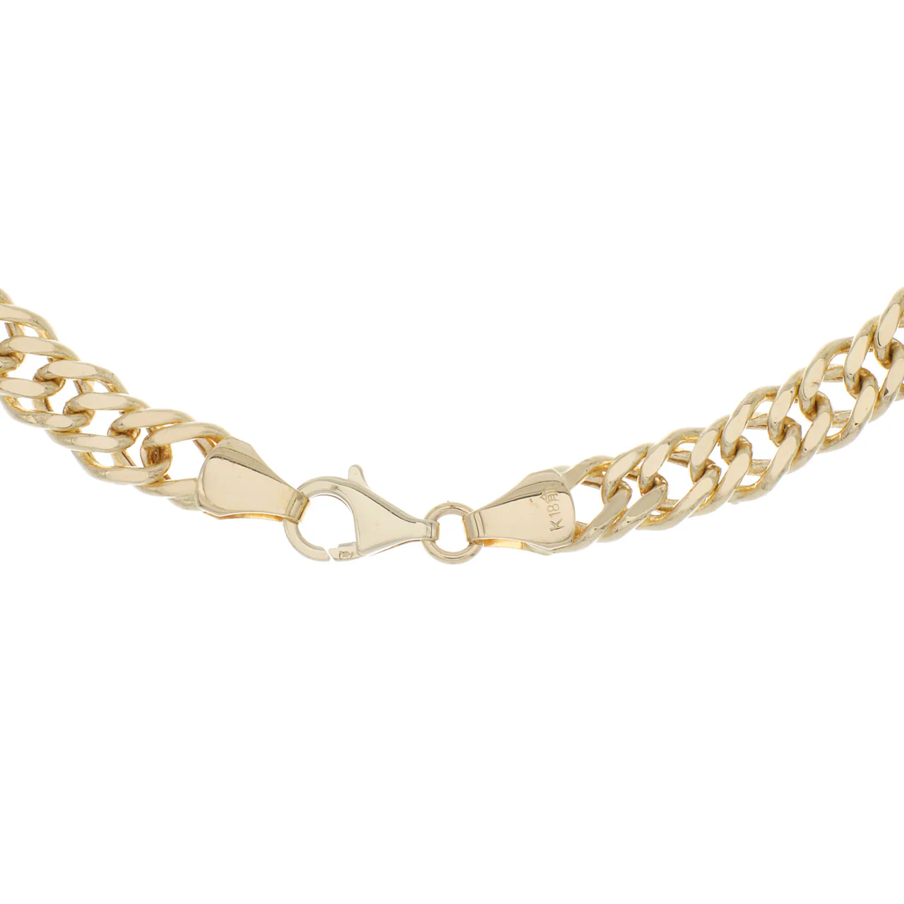 18K Yellow Gold Double Curb Link Chain Necklace - Image 2