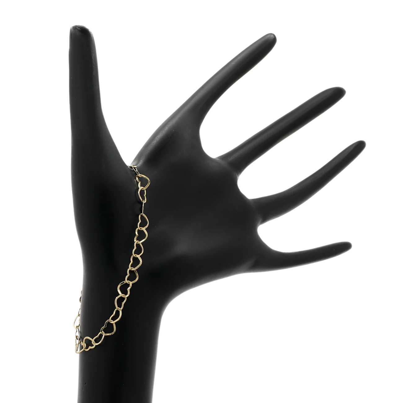 18K Yellow Gold Heart Link Bracelet - Image 3