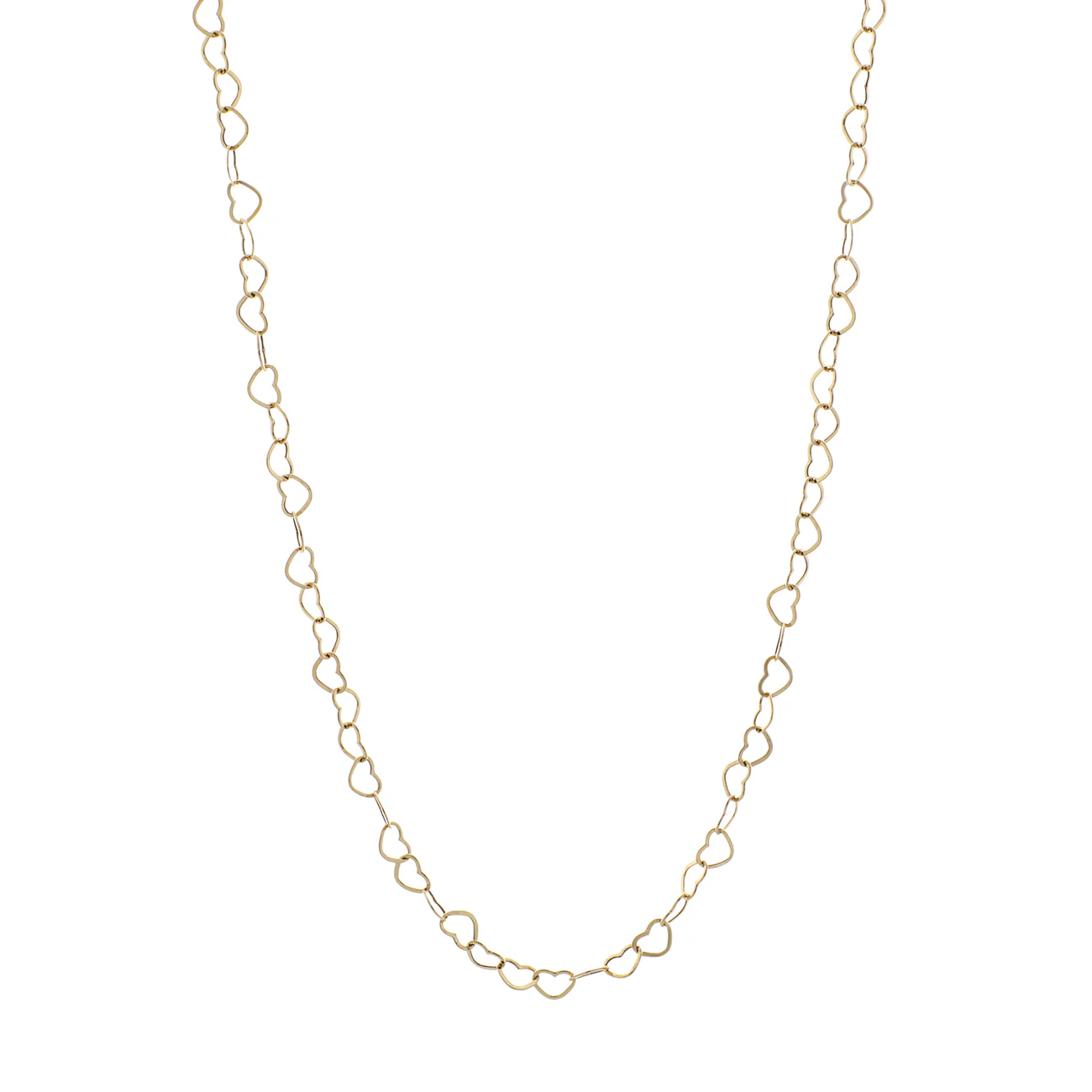 18K Yellow Gold Heart Link Chain