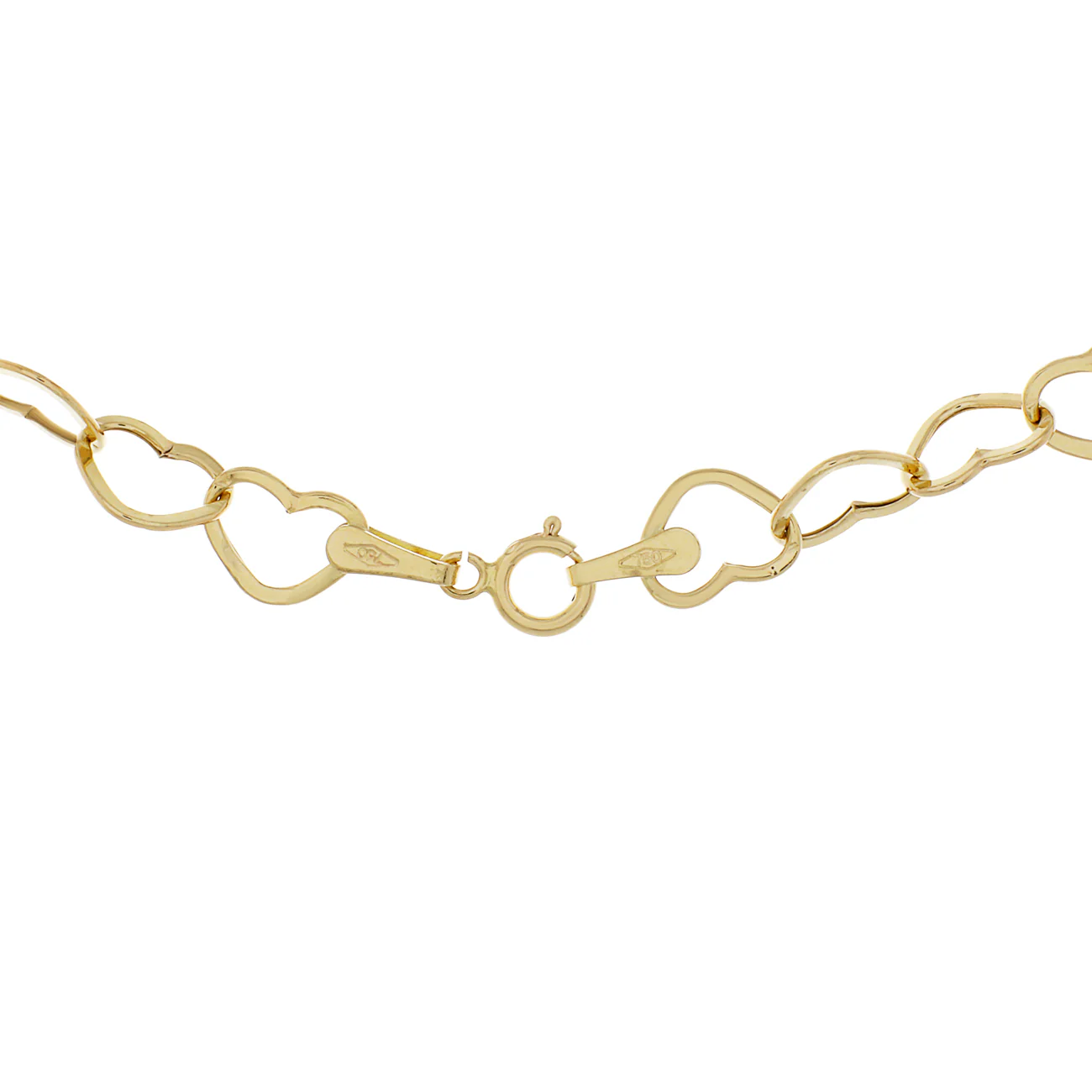 18K Yellow Gold Heart Link Chain - Image 2