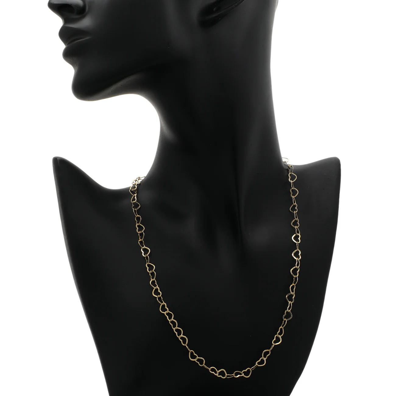 18K Yellow Gold Heart Link Chain - Image 3