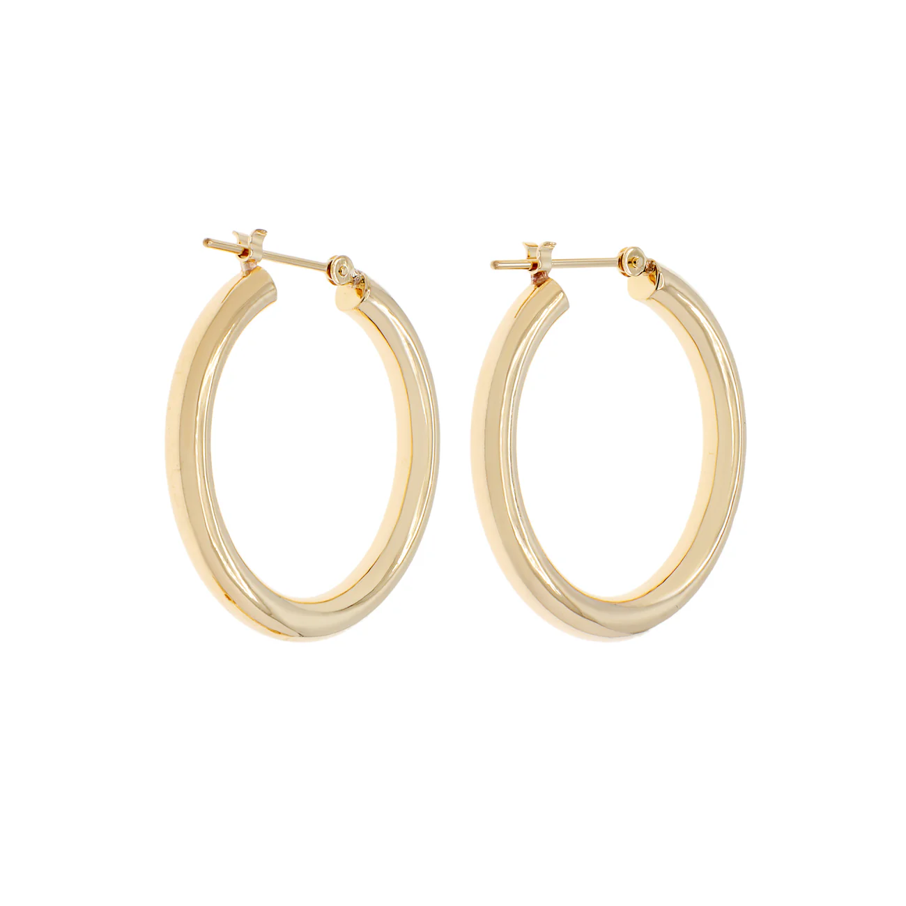 18K Yellow Gold Hoop Earrings - Image 2