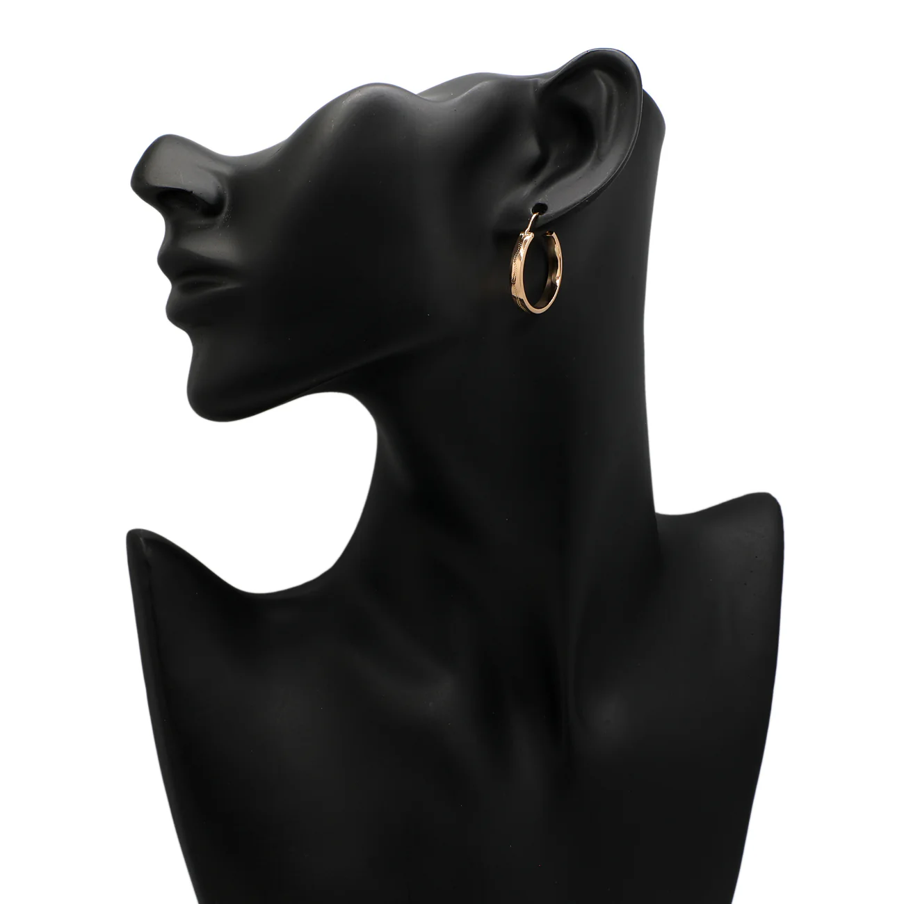 18K Yellow Gold Hoop Earrings - Image 3
