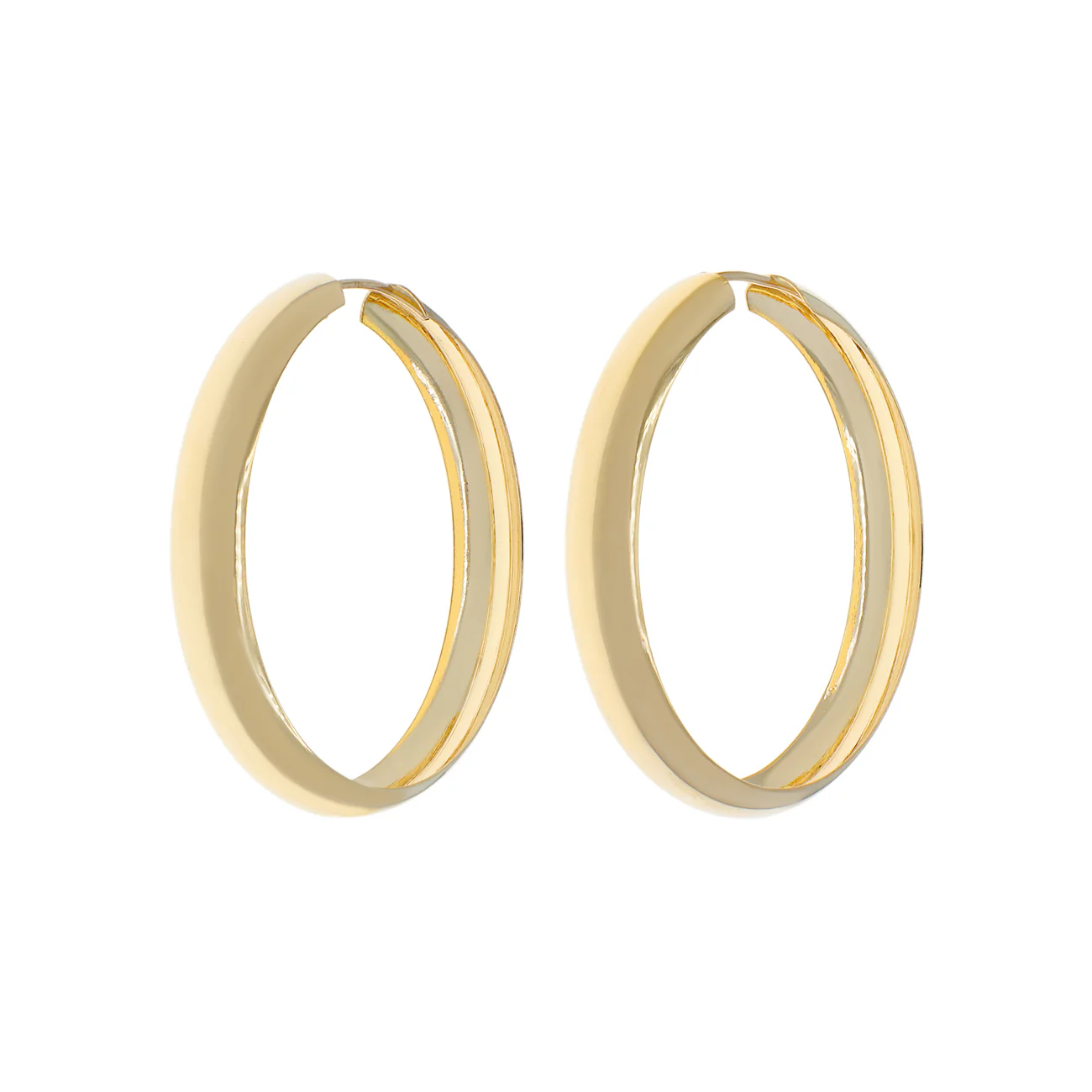 18K Yellow Gold Hoop Earrings - Image 2