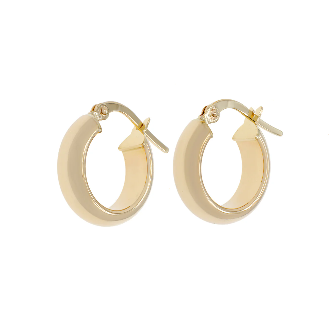 18K Solid Yellow Gold Hoop Earrings