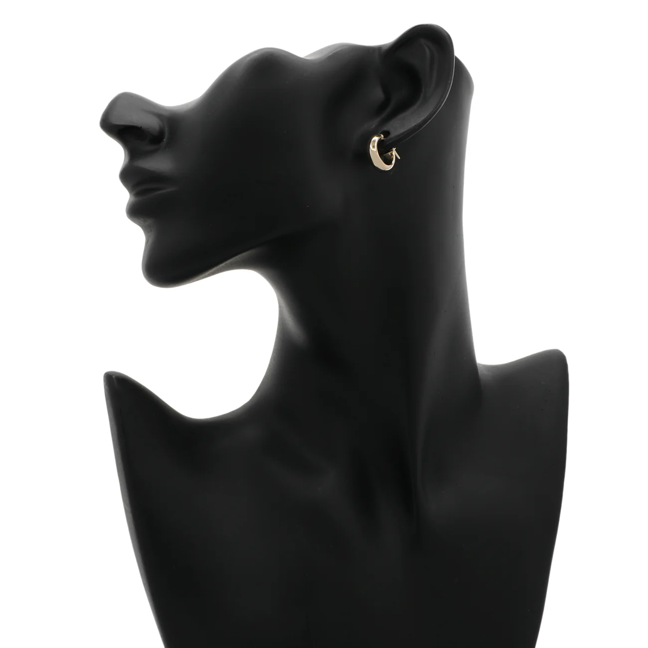 18K Solid Yellow Gold Hoop Earrings - Image 3