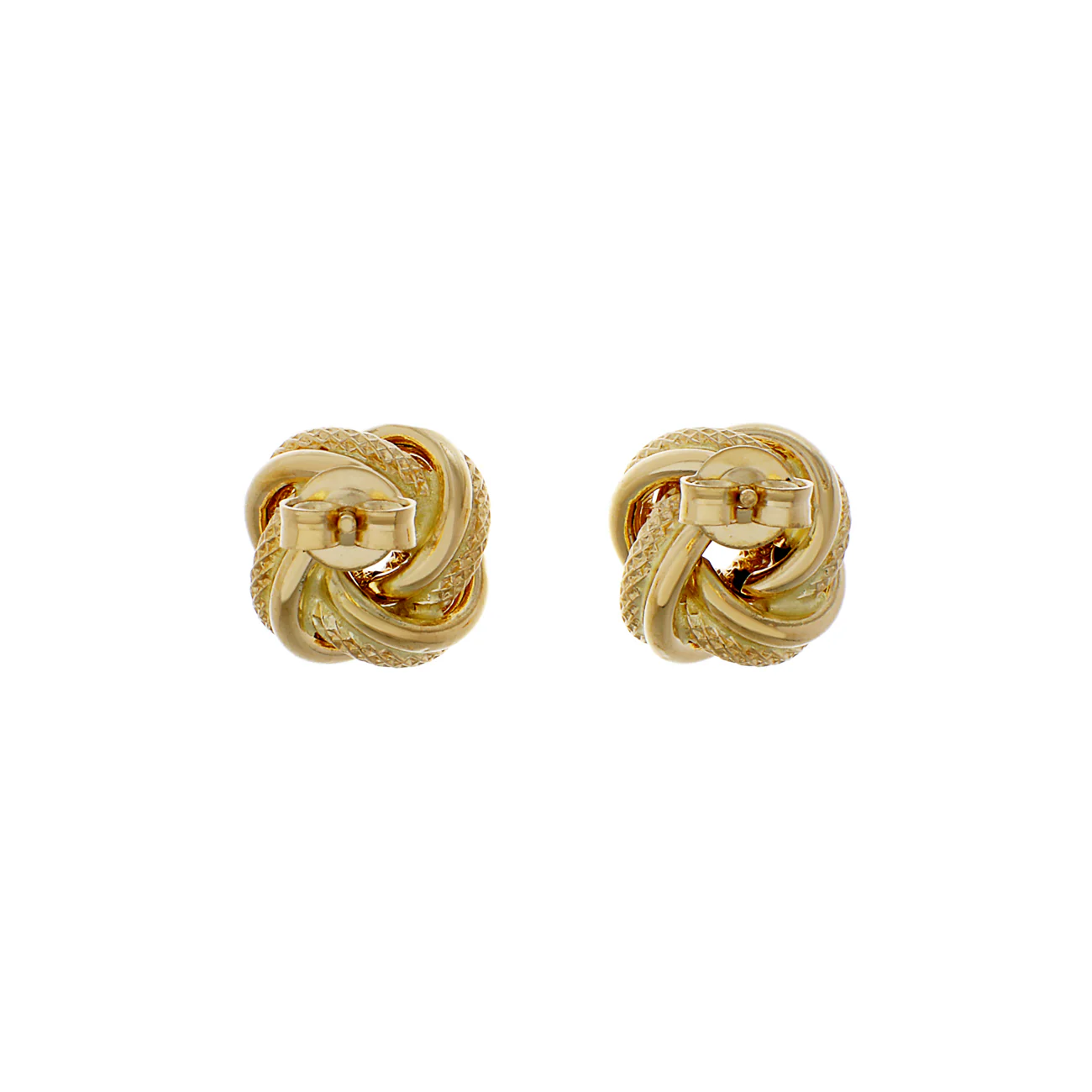 18K Yellow Gold Knot Earrings - Image 2