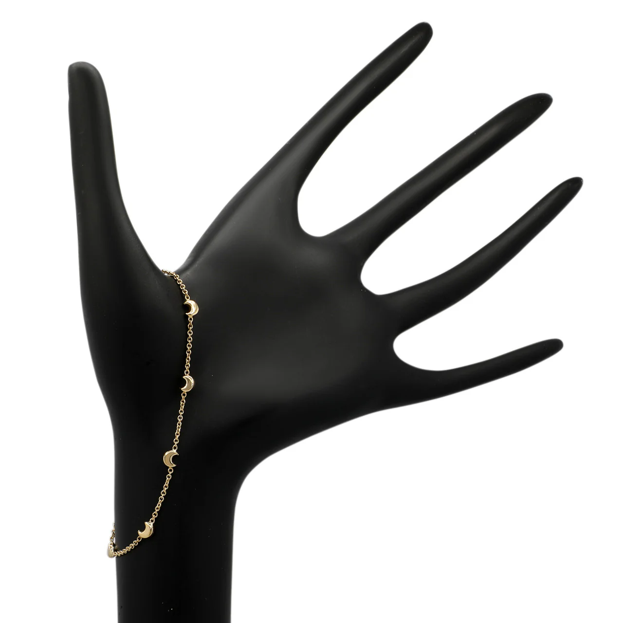 18K Yellow Gold Moon & Star Bracelet - Image 3