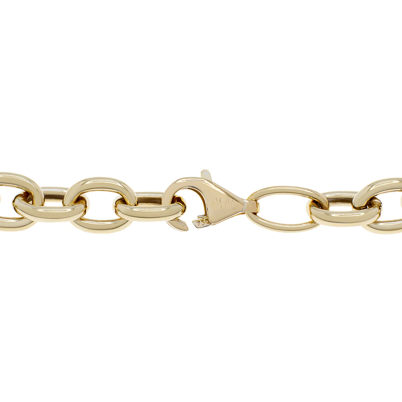18K Yellow Gold Rolo Bracelet - Image 2