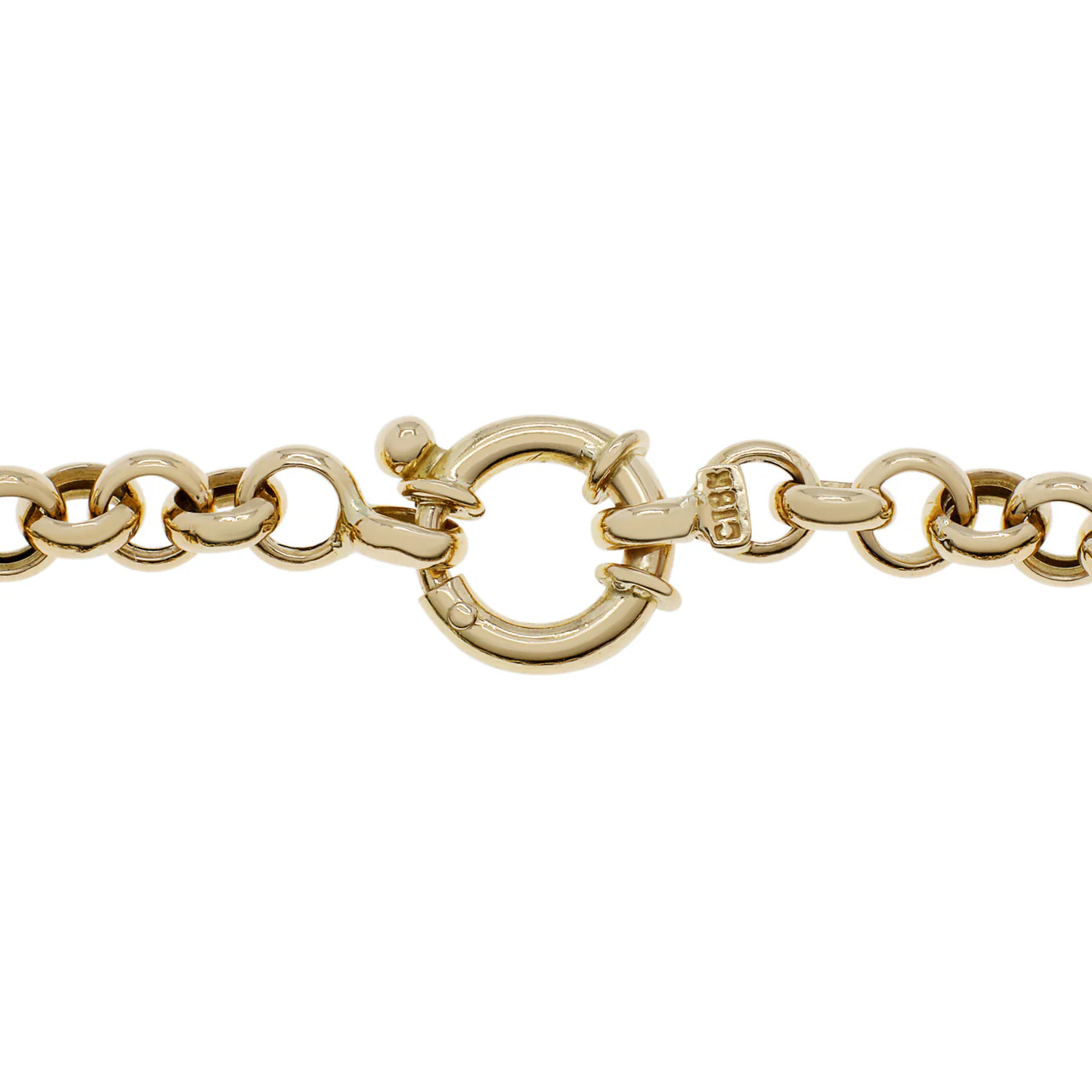18K Yellow Gold Rolo Link Bracelet - Image 2