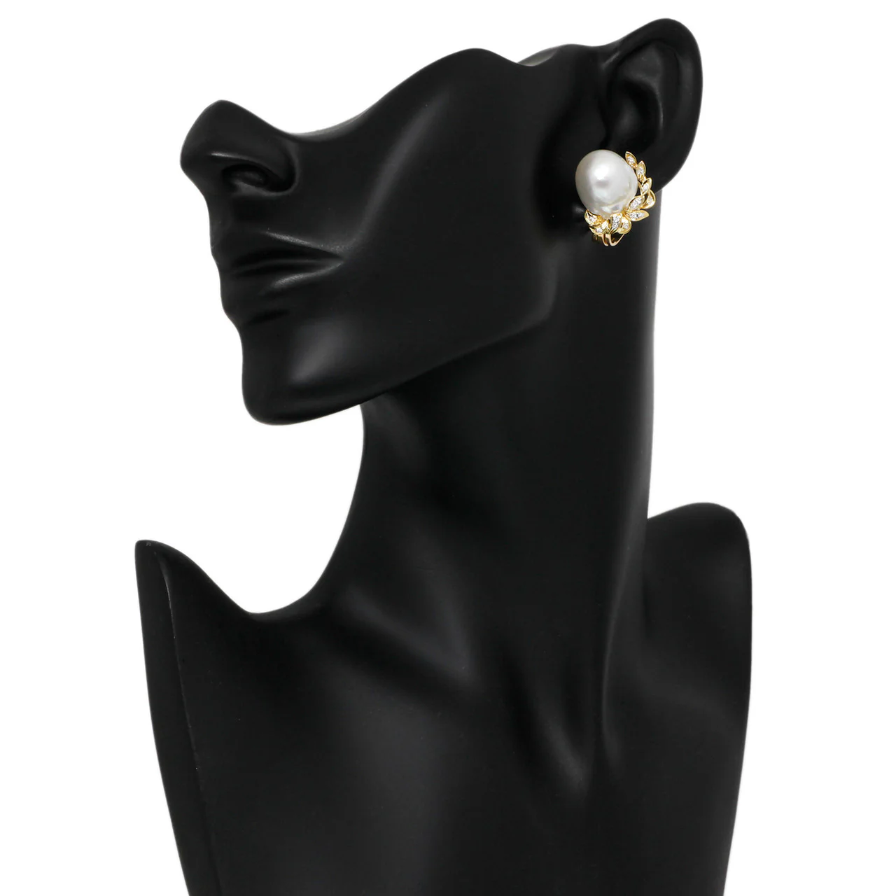 18K Yellow Gold South Sea Pearl 0.28 Carat Diamond Earrings - Image 3