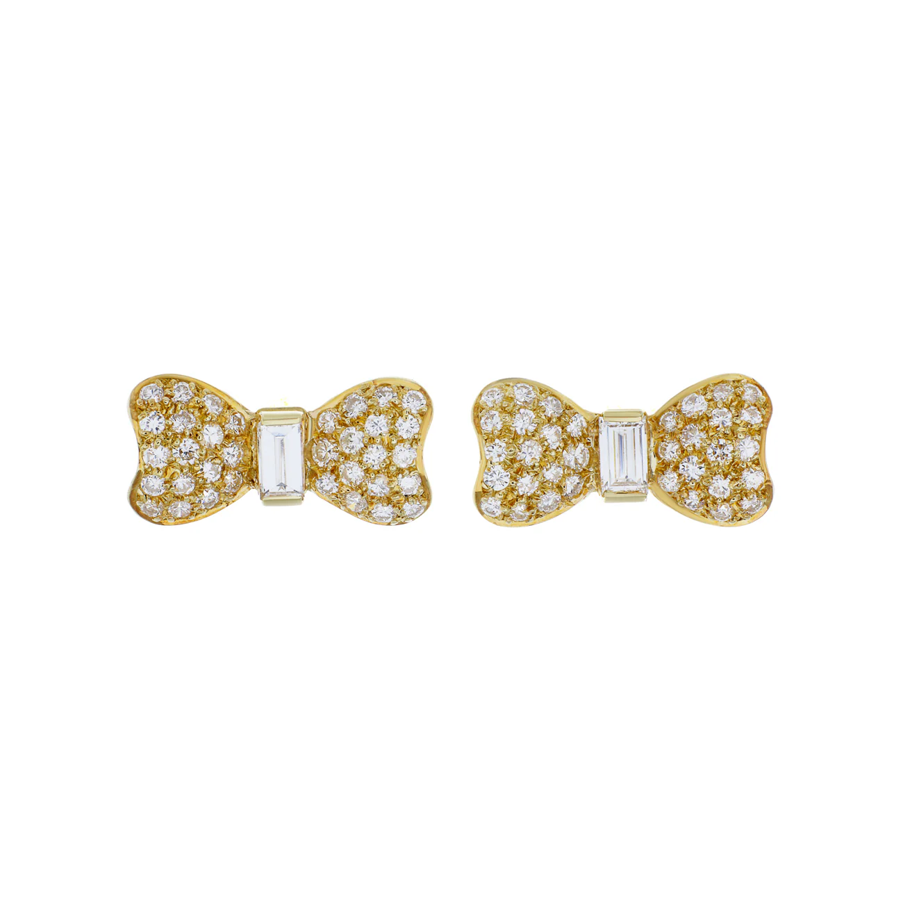 18K Yellow Gold South Sea Pearl Bow Earrings - Image 2