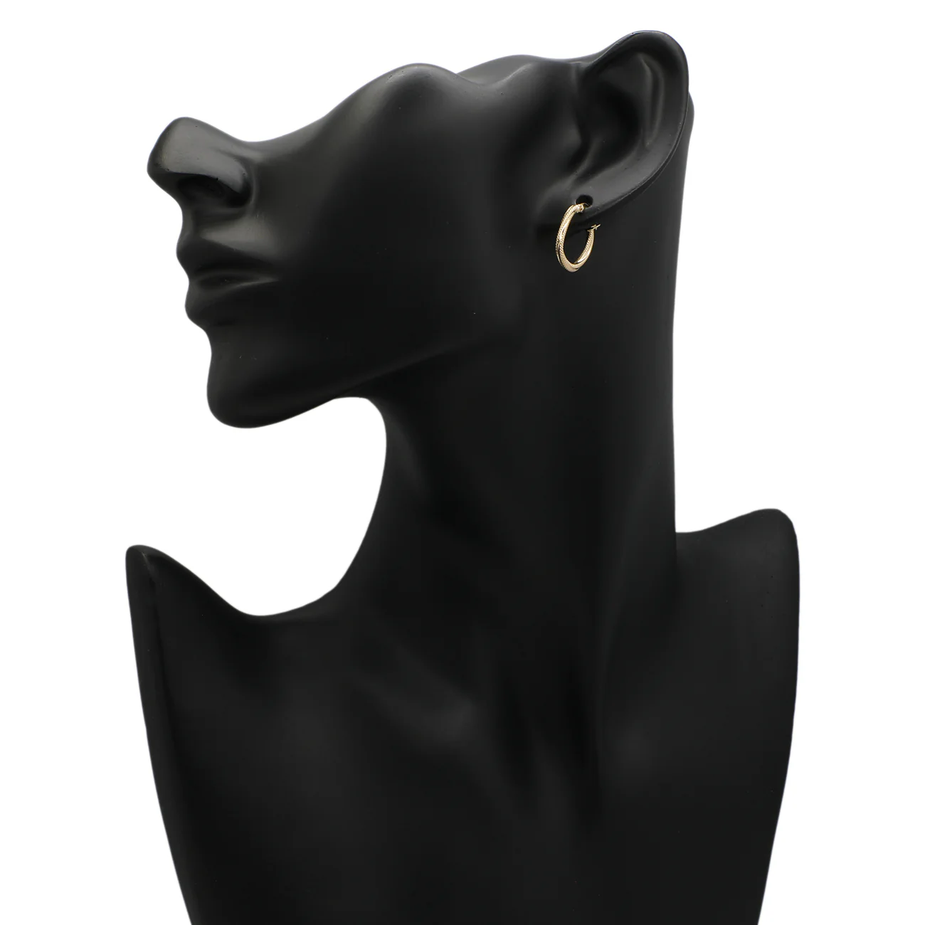 18K Yellow Gold Twist Hoop Earrings - Image 3