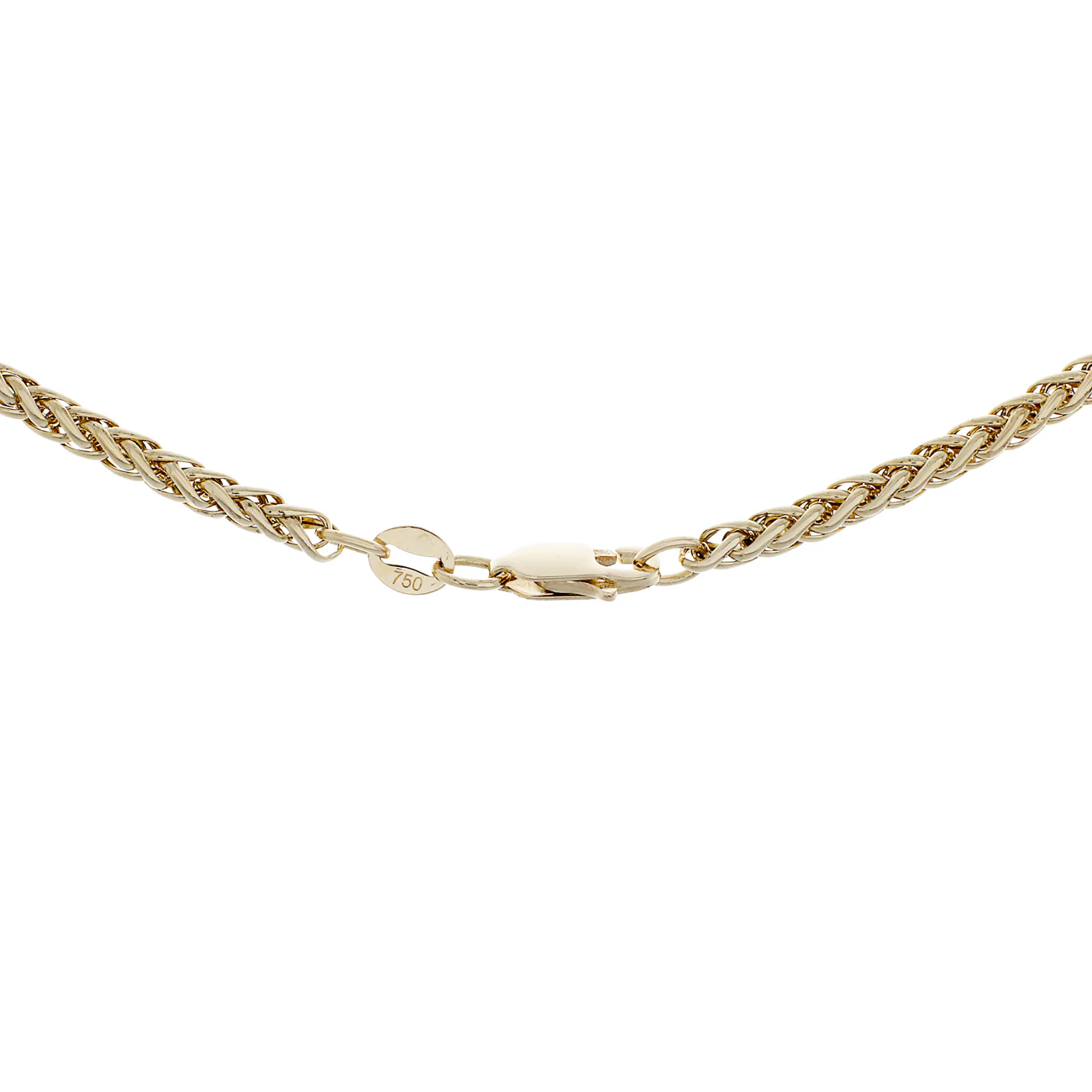 18K Yellow Gold Wheat Link Chain - Image 2