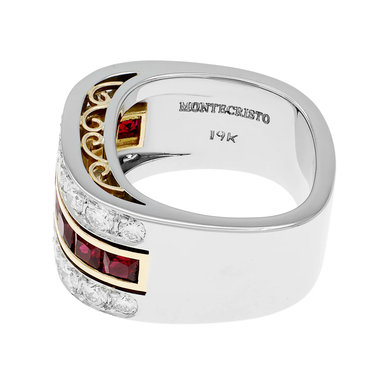 19K Montecristo 1.68 Carat Ruby Diamond Band Ring - Image 2