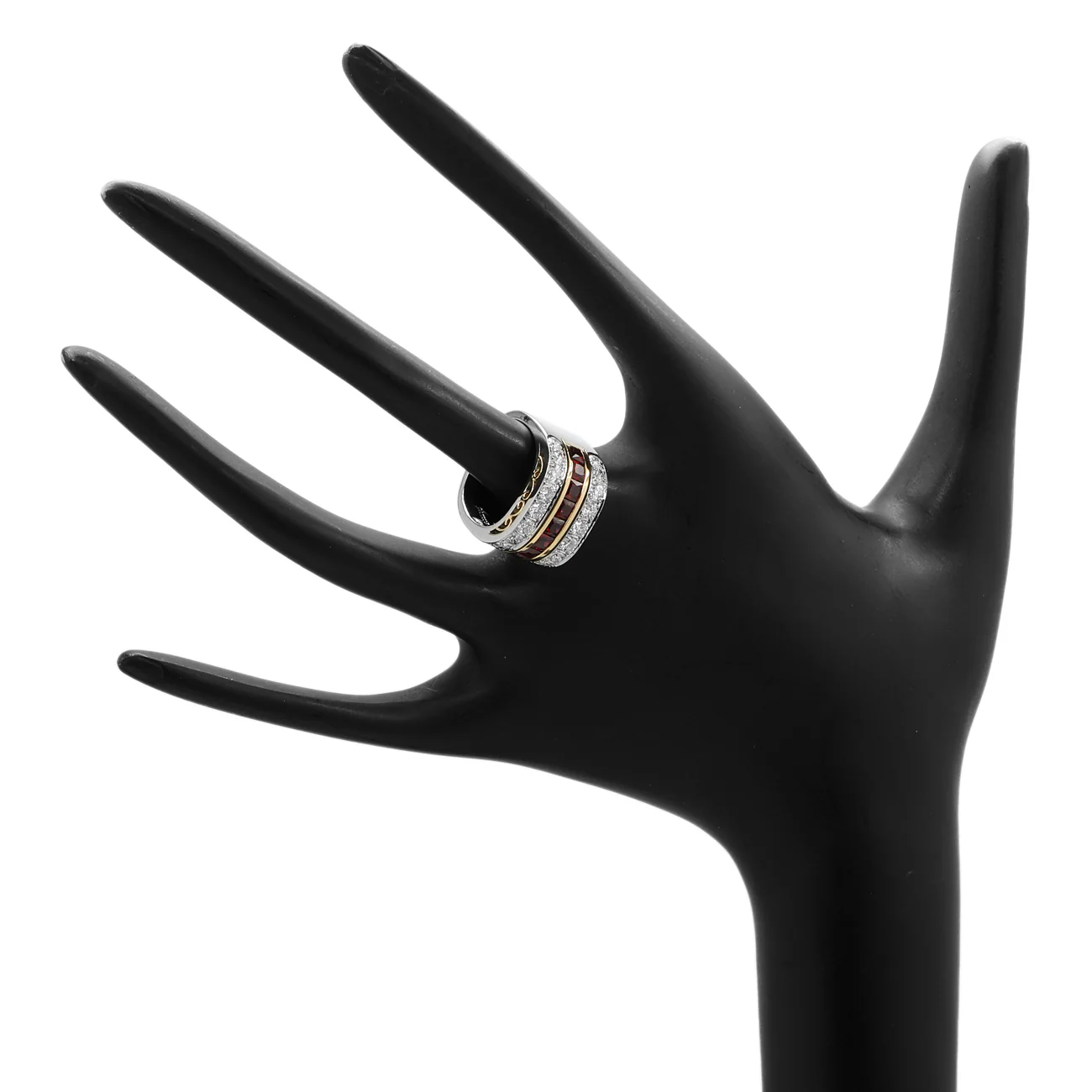 19K Montecristo 1.68 Carat Ruby Diamond Band Ring - Image 4