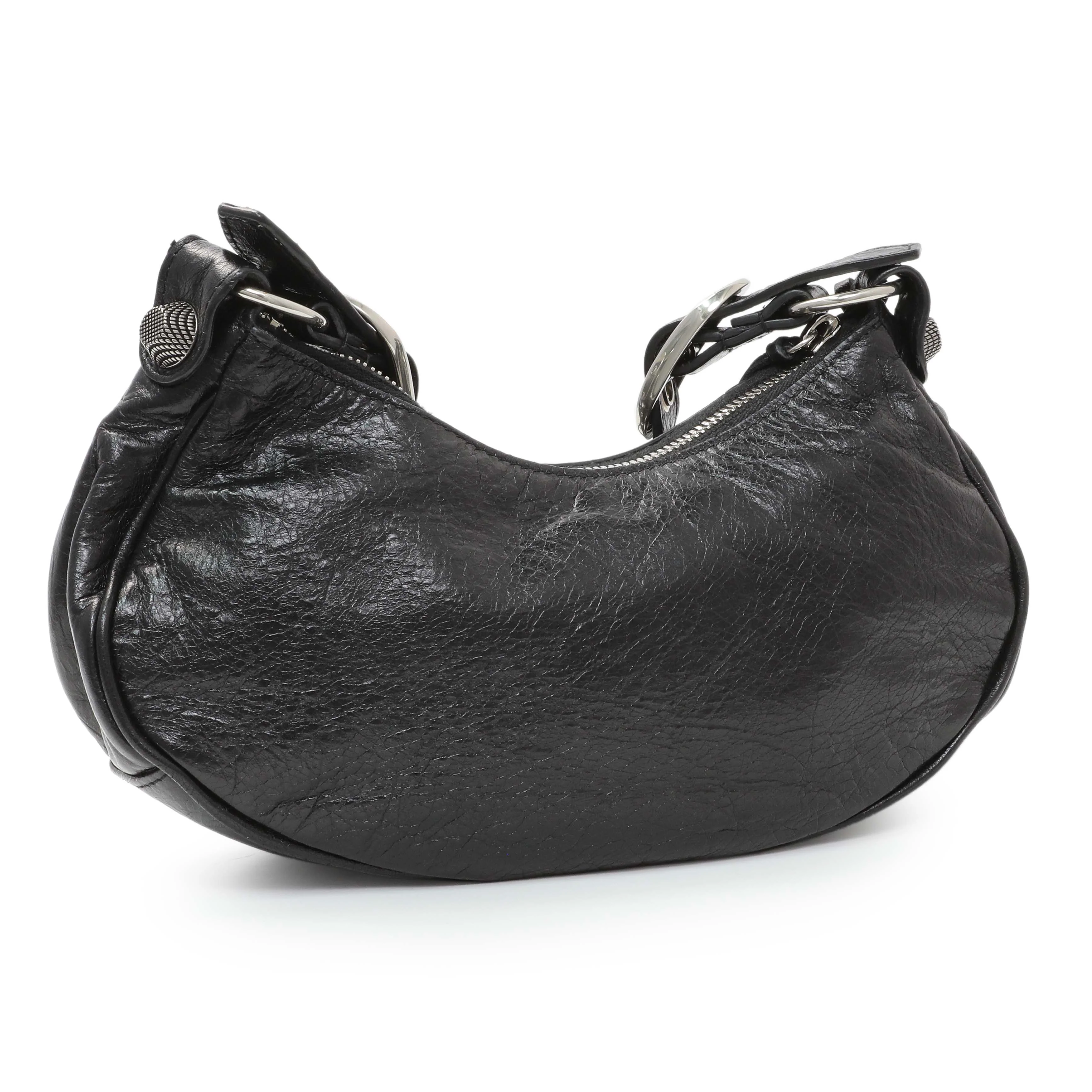 Balenciaga Black Agneau Arena Le Cagole Shoulder Bag XS - Image 2