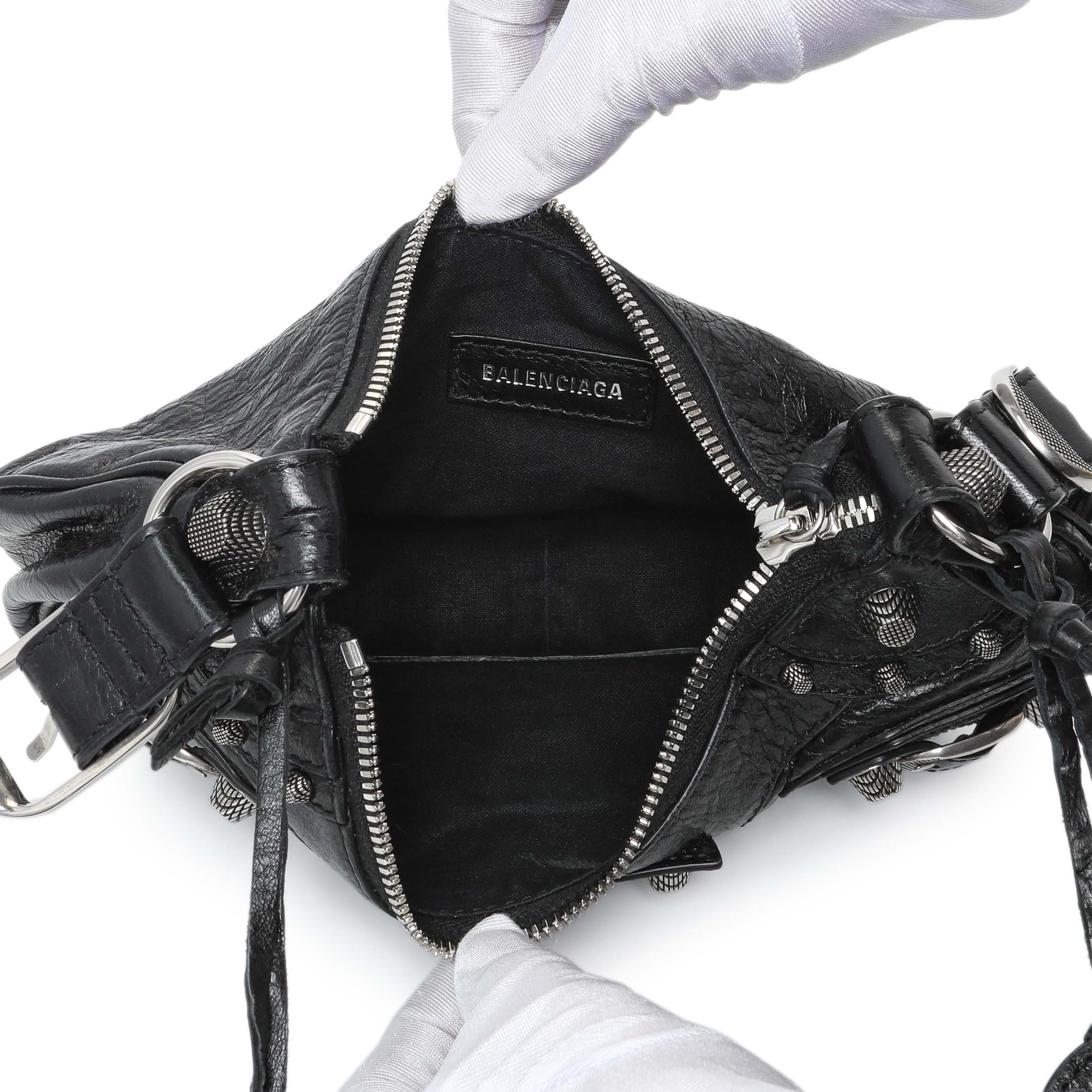 Balenciaga Black Agneau Arena Le Cagole Shoulder Bag XS - Image 4
