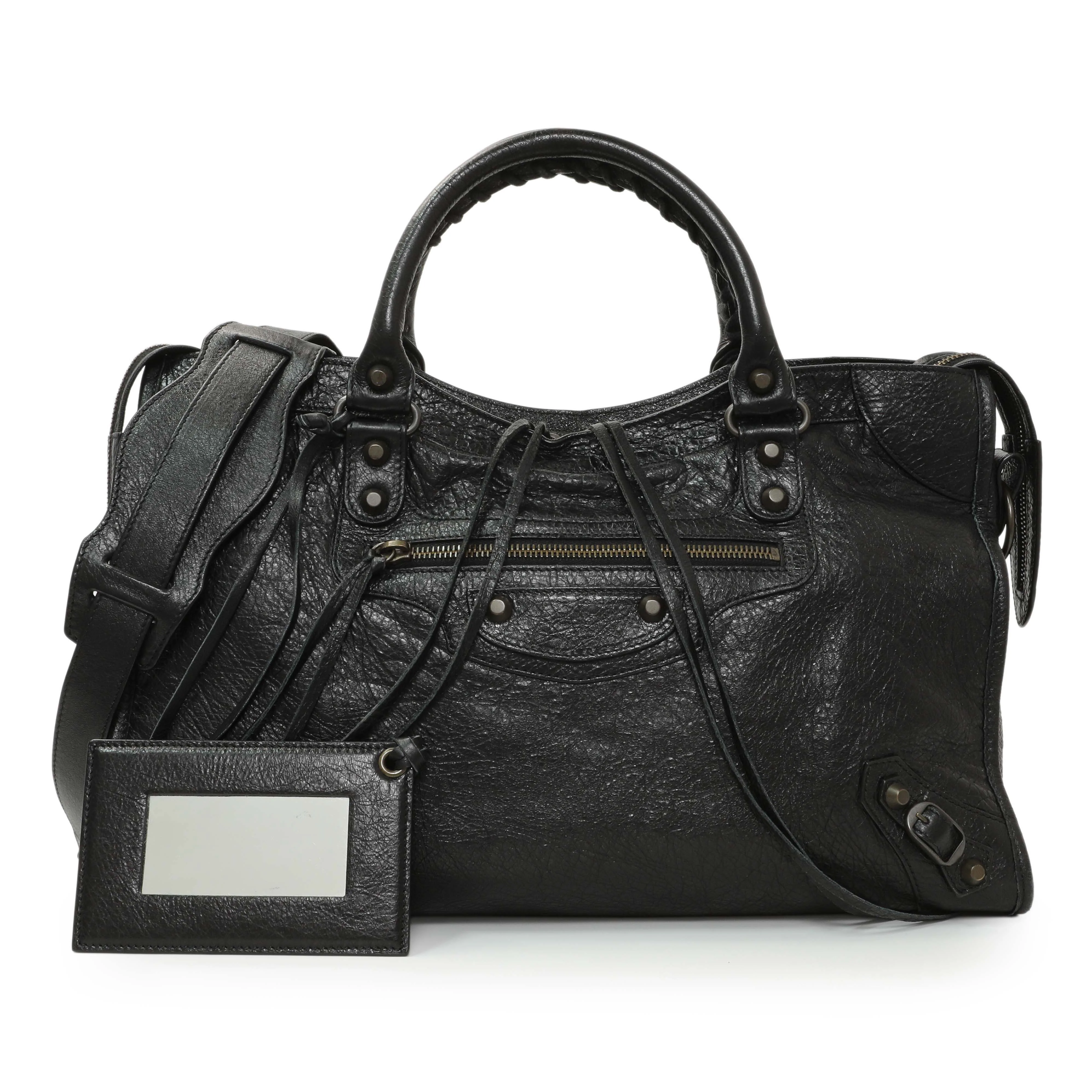 Balenciaga Black Agneau Classic Hardware City