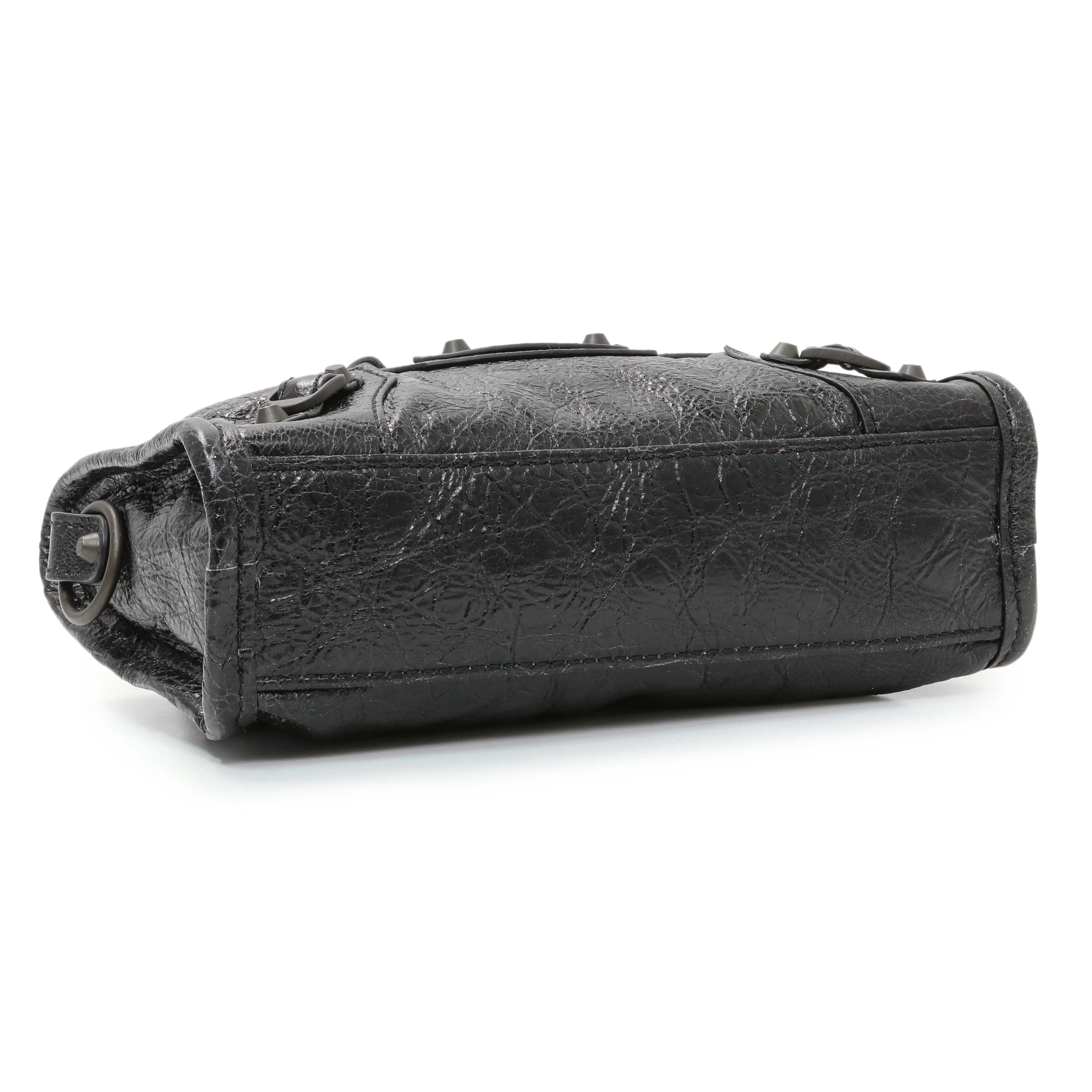 Balenciaga Black Agneau Classic Hardware Nano City - Image 3