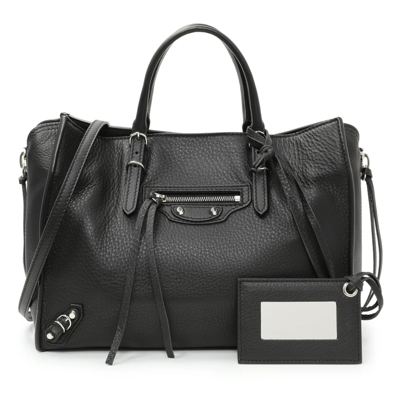 Balenciaga Black Calfskin Mini Papier A4 Tote